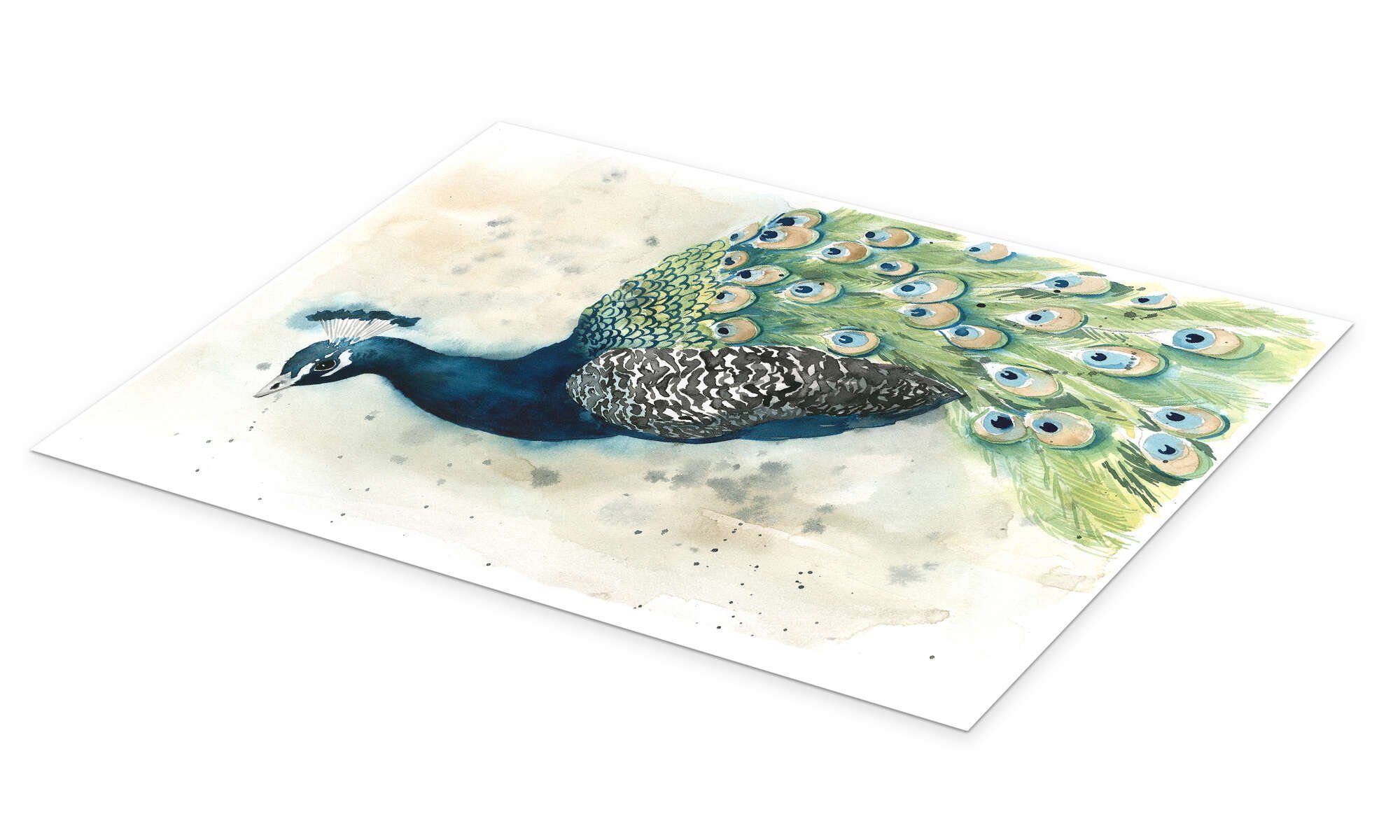 Posterlounge Wandbild Pfau-Porträt, Grace Popp, erhältlich als Poster, Leinwandbild, Wandsticker oder Acrylglasbild – Bild 2 von 5