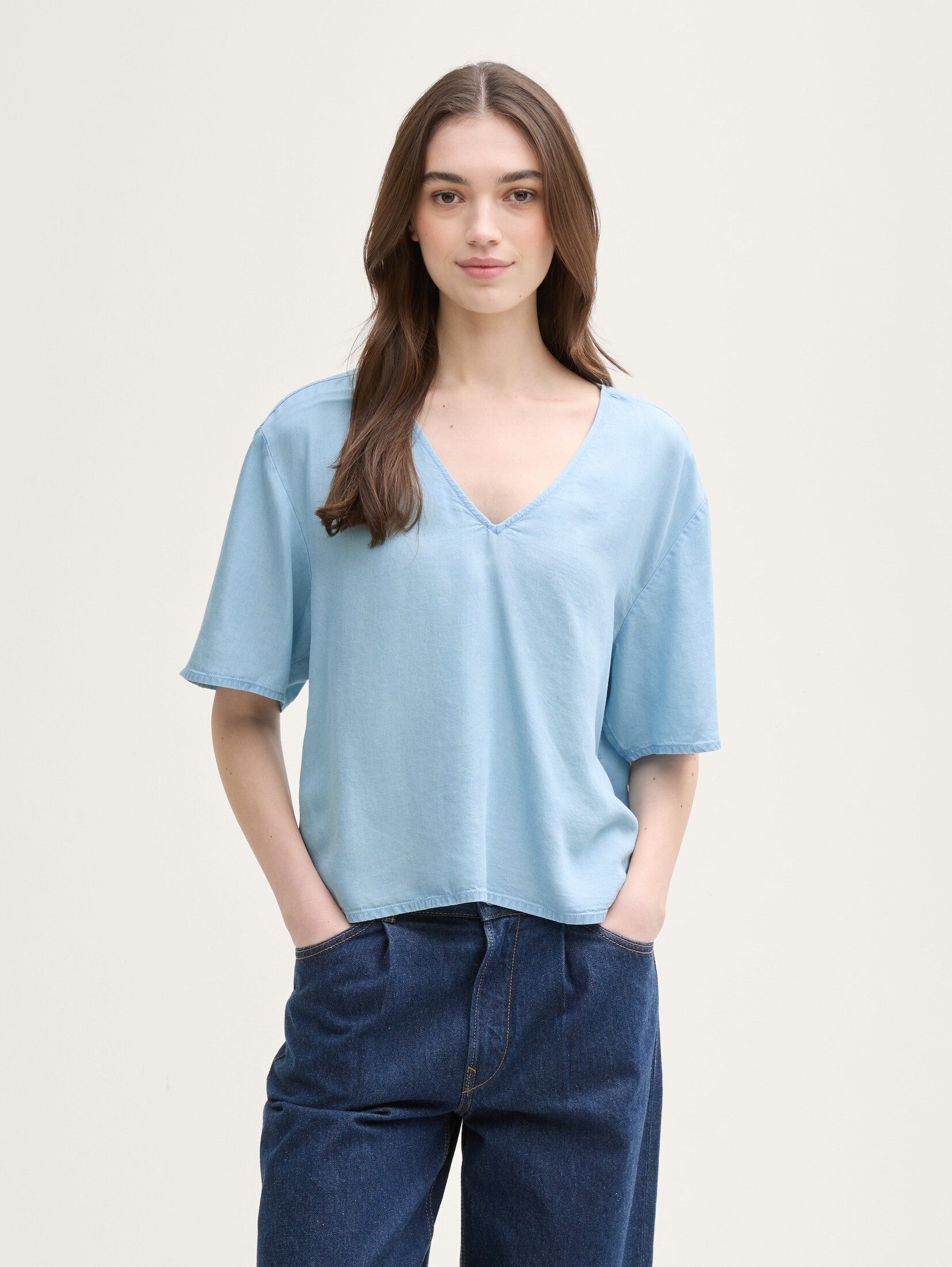 TOM TAILOR Denim Kurzarmbluse Loose Fit günstig online kaufen