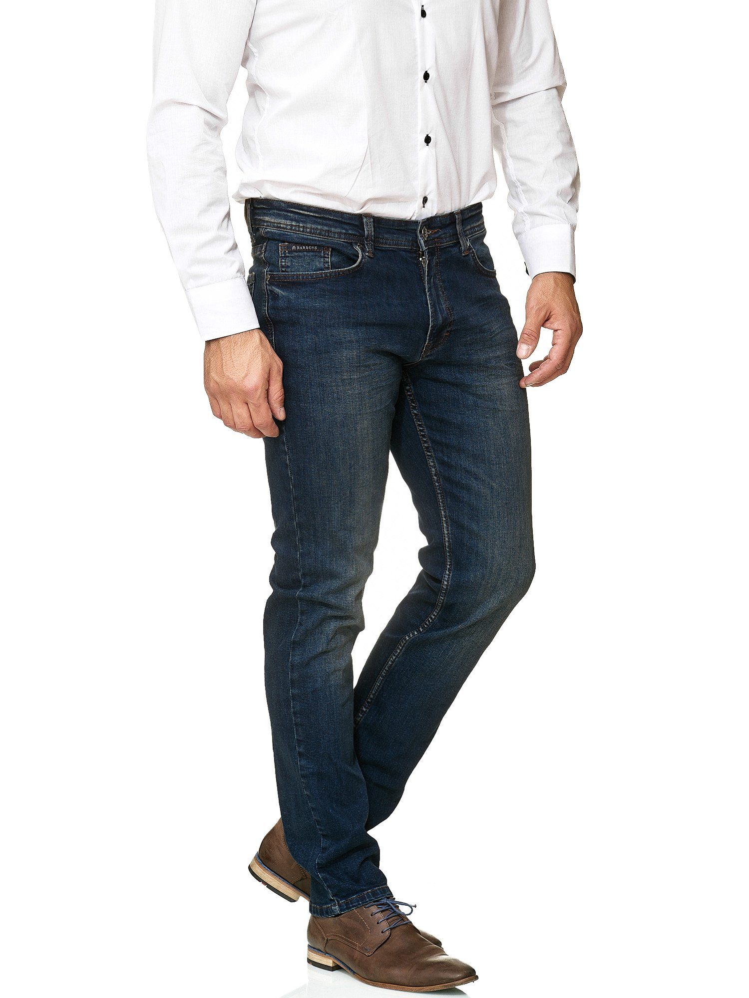 BARBONS 5-Pocket-Jeans Herren Regular 01-Navy Fit 5-Pocket Design