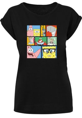F4NT4STIC T-Shirt 'Spongebob Schwammkopf Collage' Print