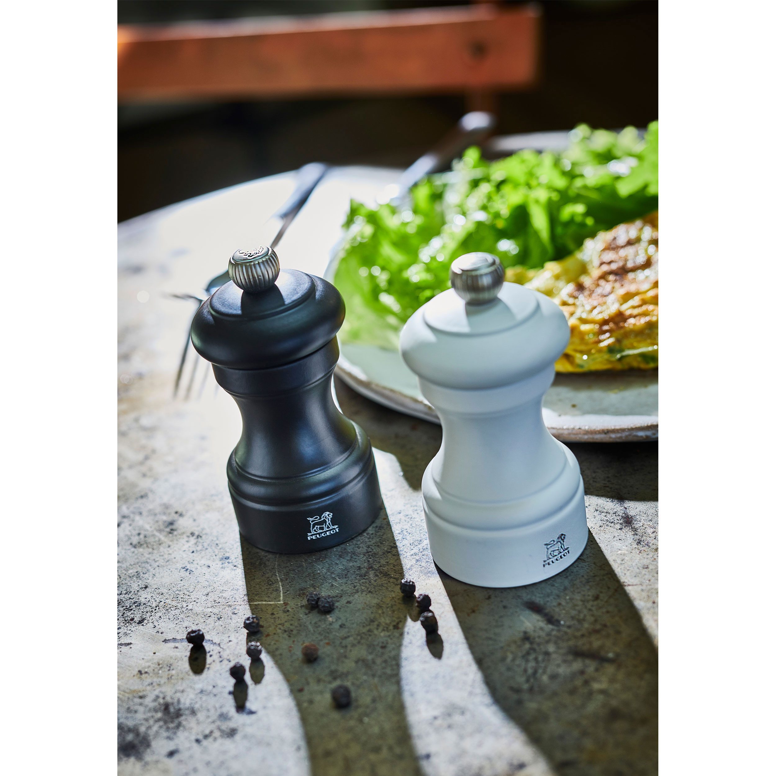 PEUGEOT Pfeffermühle BISTRO 10cm Schwarz Matt Buchenholz Stahlmahlwerk Manuell Manuell