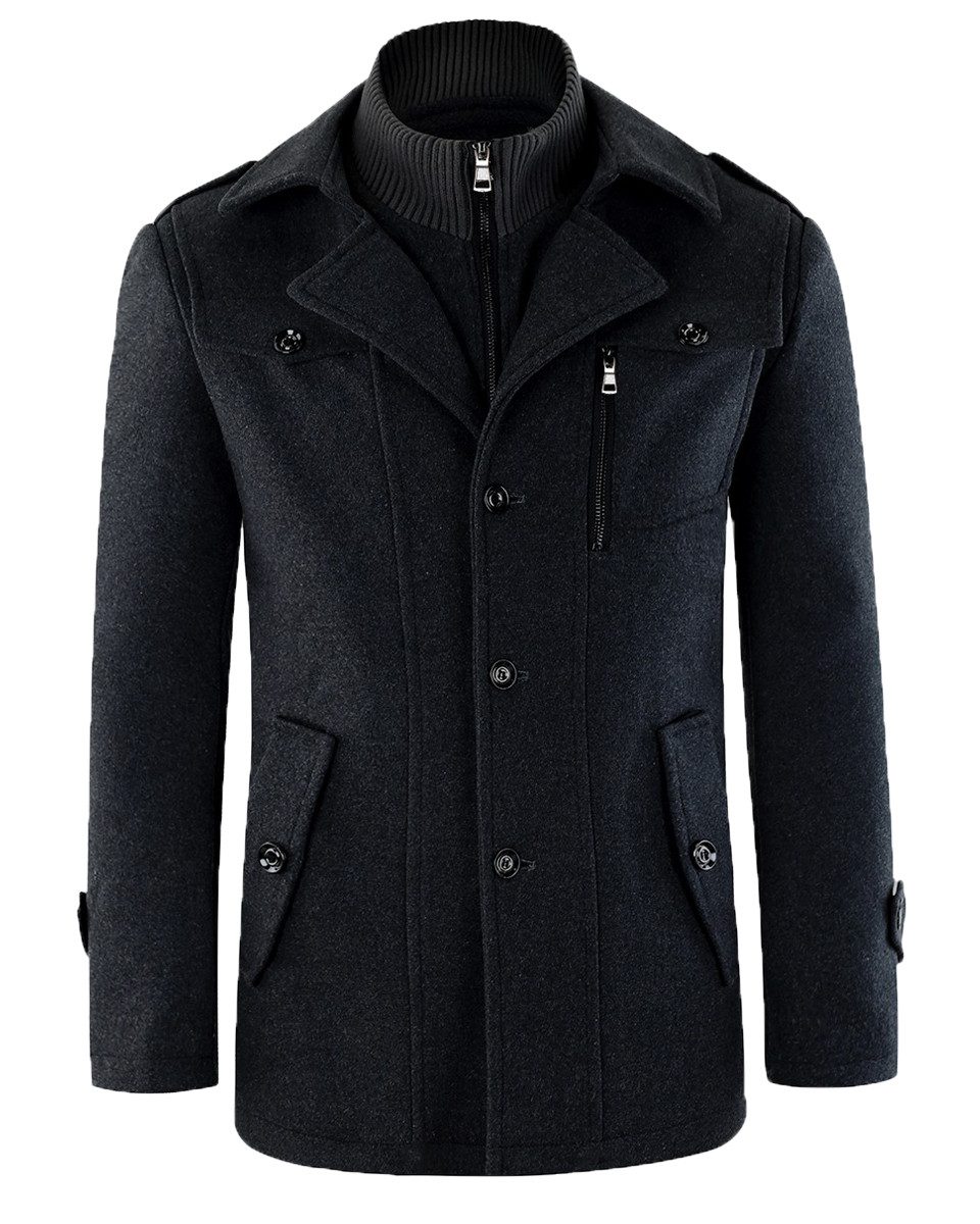 Allthemen Kurzmantel Herren Wollmix Mantel mit günstig online kaufen
