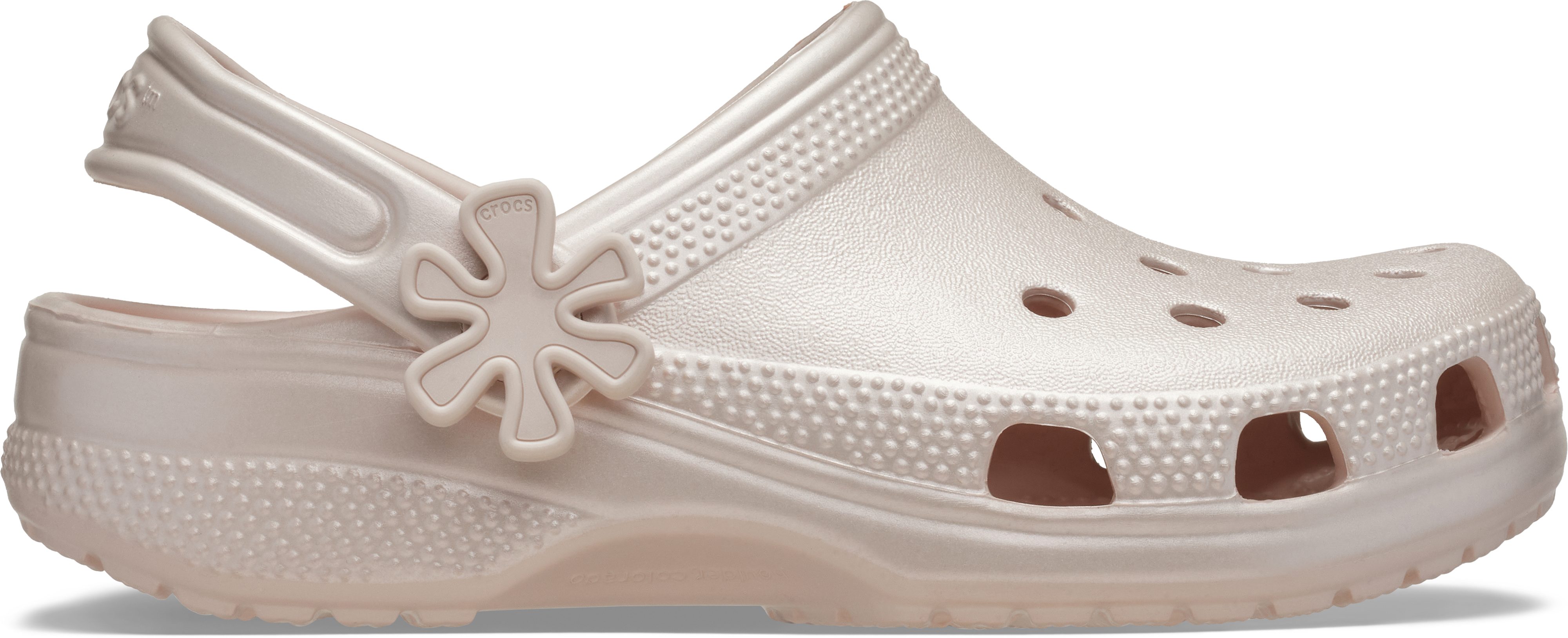 Crocs Classic Pearl Shine Clog K Clog Sommerschuh, Schlappen, Sandale mit Blütenapplikation – Bild 4 von 5