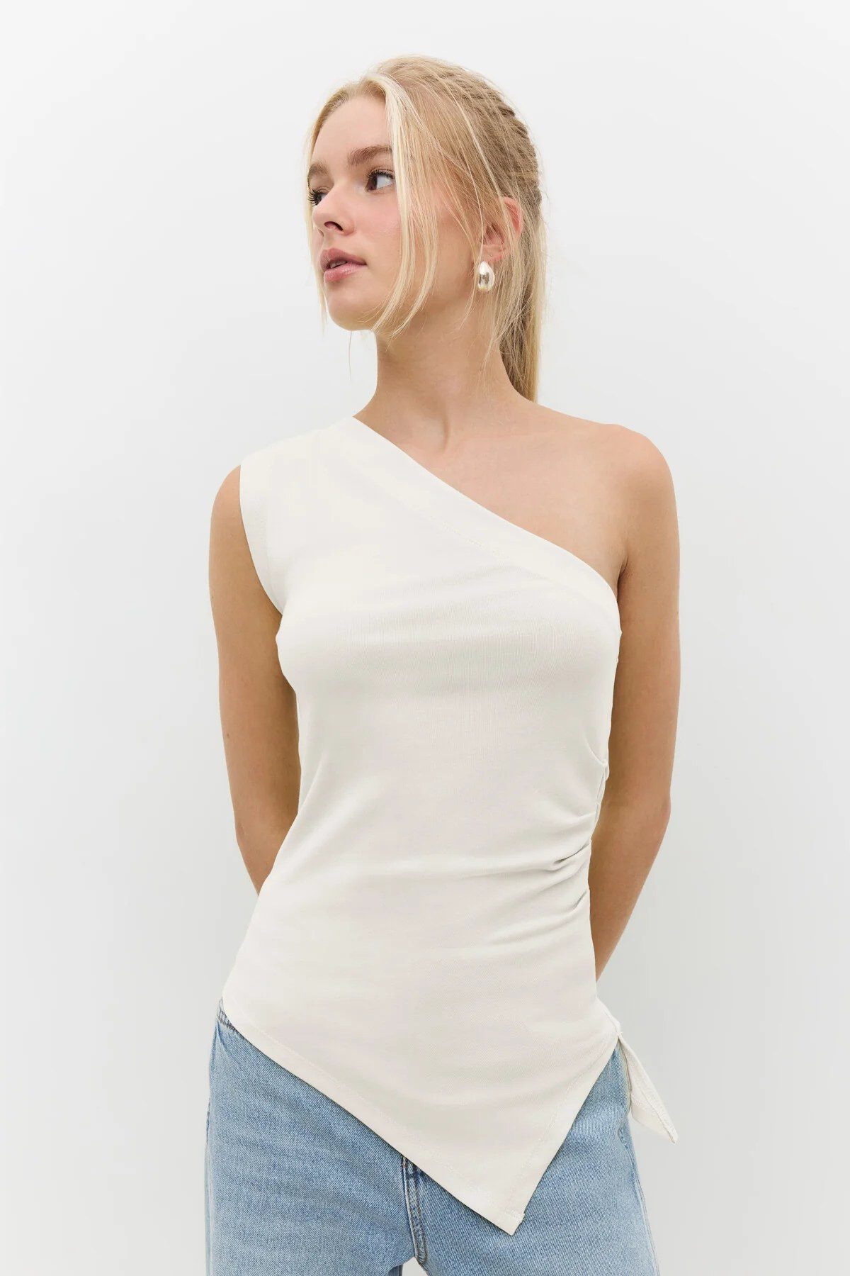 No Matter What Blusentop Ärmellose Bluse mit einer Schulter