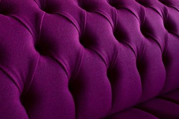 JVmoebel Chesterfield-Sofa Chesterfield Sofa 3 Sitzer Designer Lila Couchen Stoff Polster Textil, Die Rückenlehne mit Knöpfen.