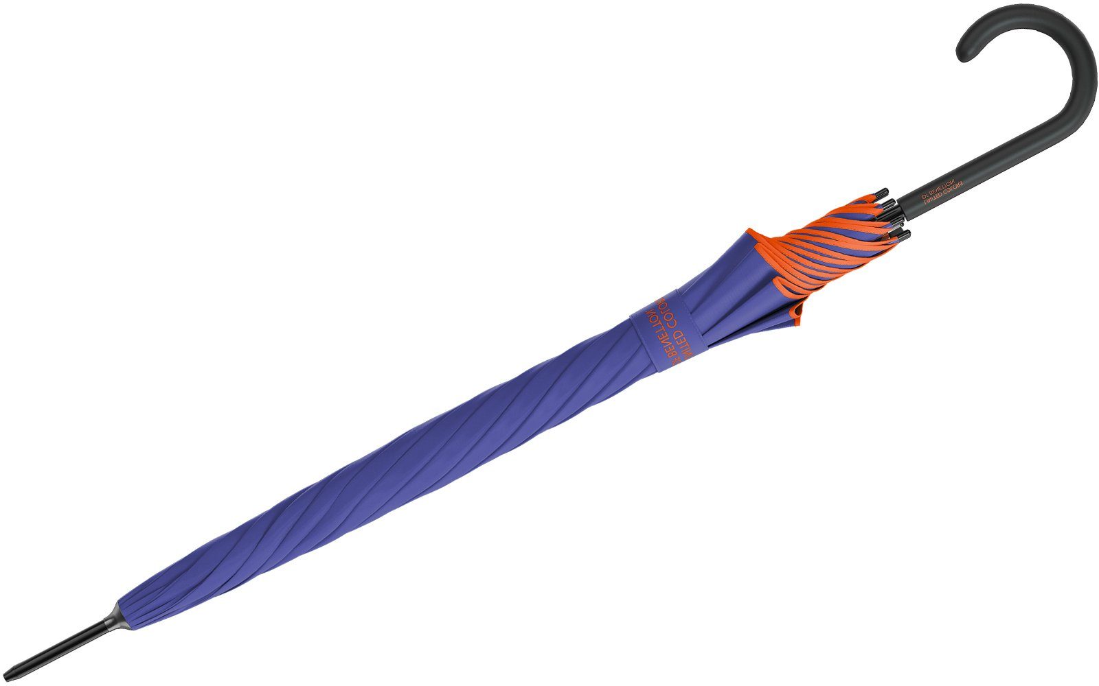 of Langregenschirm violet, Colors mit Auf-Automatik mit United HW Long Benetton kontrastreichem AC Modefarben ultra - Saum leuchtende 2023 lila-orange