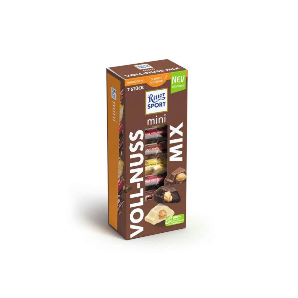 Ritter SPORT Schokolade, Ritter Sport Mini 7er Voll-Nuss Mix Schokolademischung Packung 116g