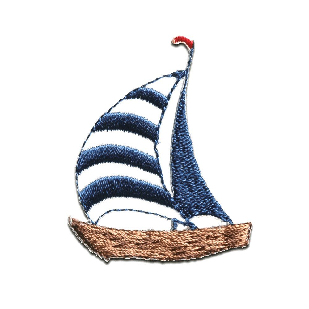 Catch the Patch Aufnäher Bügelbild, Aufbügler, Applikationen, Patches, Flicken, zum aufbügeln, Polyester, Segelschiff Schiff Boot - Größe: 4,9 x 4,1 cm