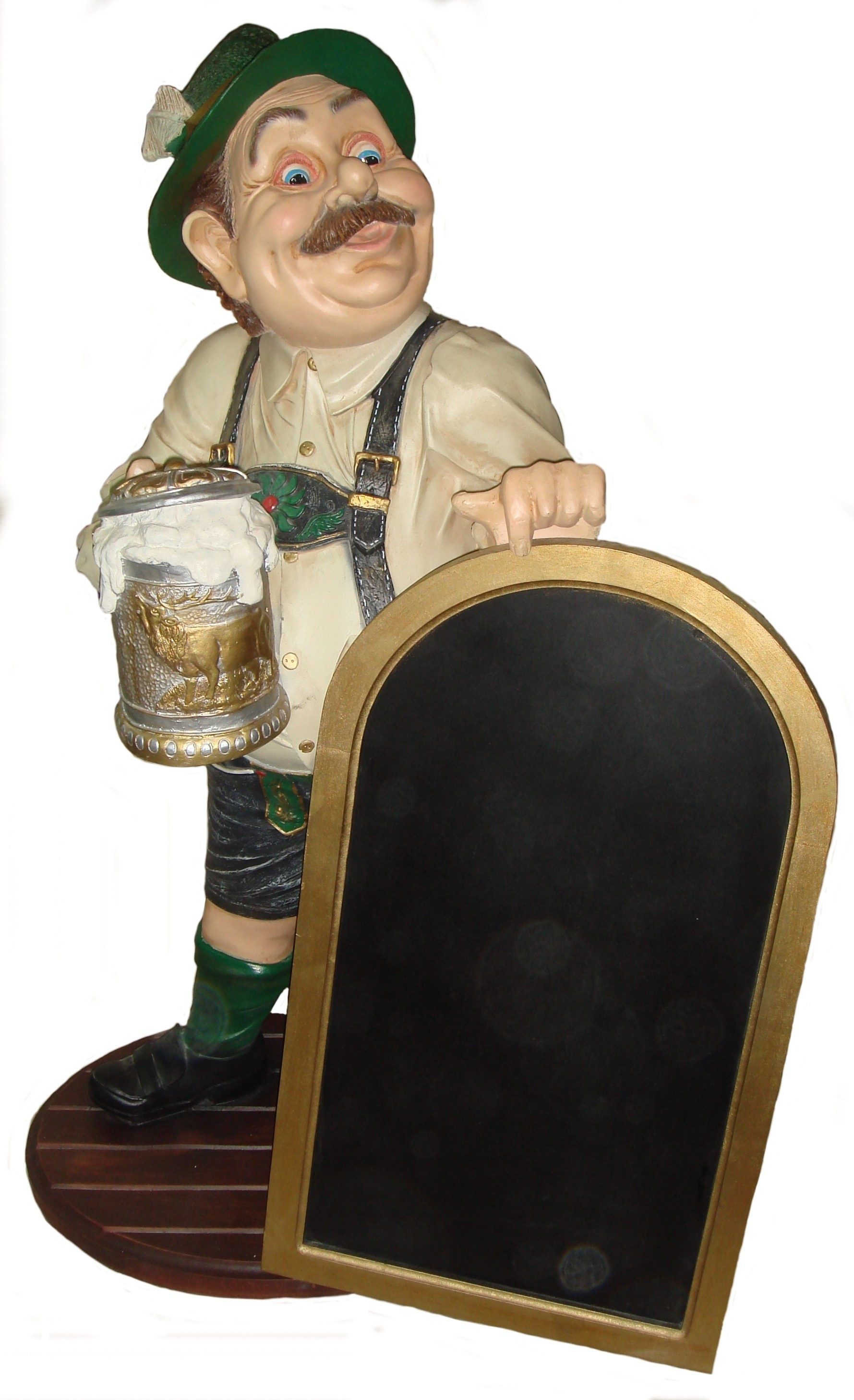 Walt-Deko Dekofigur Alois,bayrischer Wirt mit Tafel 90cm hoch Dekorationsfigur/Werbefigur