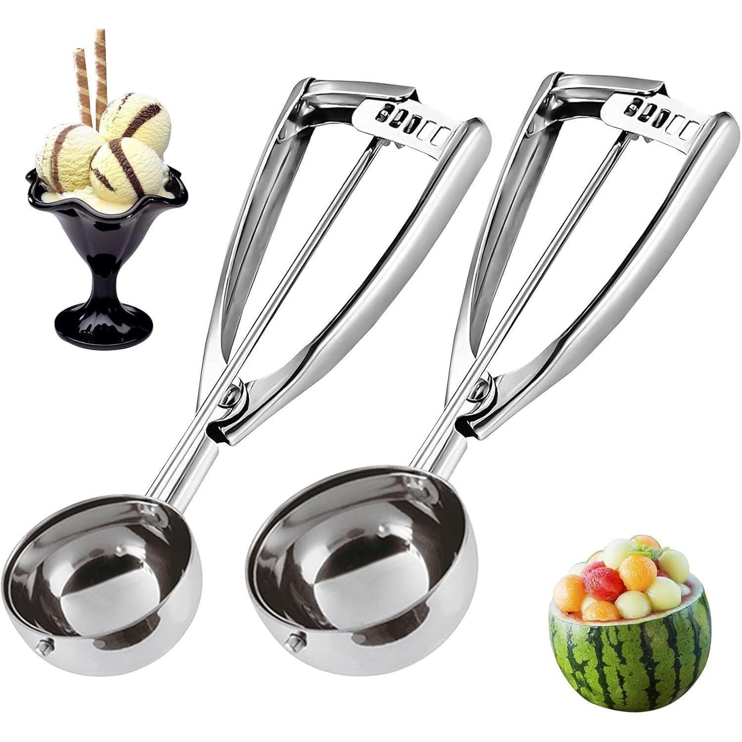 Eisportionierer Eisportionierer Edelstahl Auslöser 2 Paquets (5,0 cm + 6,3 cm) Silber