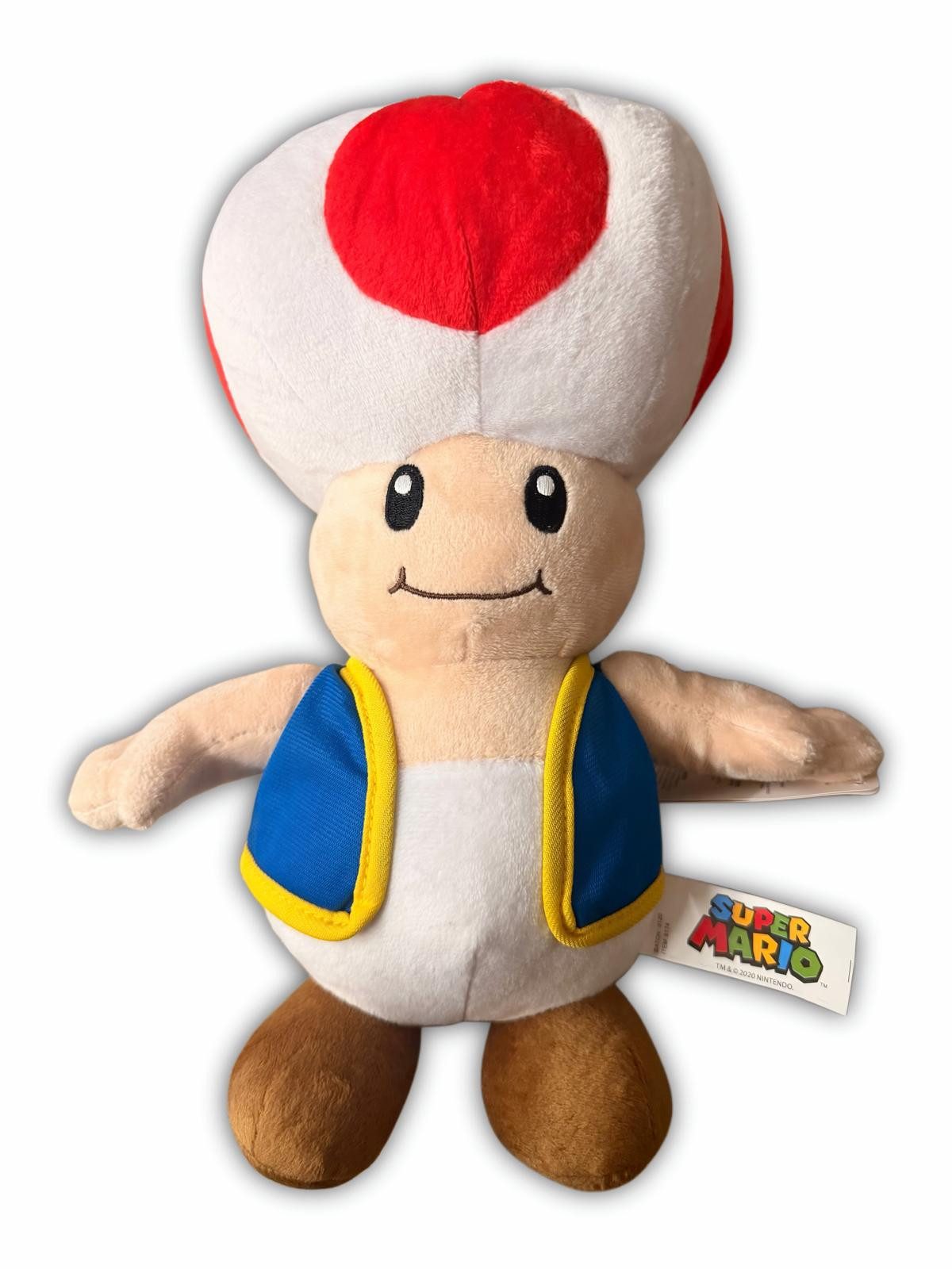 Nintendo Kuscheltier Super Mario Toad Plüschfigur Stofftier 30 cm (Set, 1-St., Geschenk-Set), Toad-Look Pilzkopf weiche Oberfläche,zum Kuscheln,Spielen und Sammeln