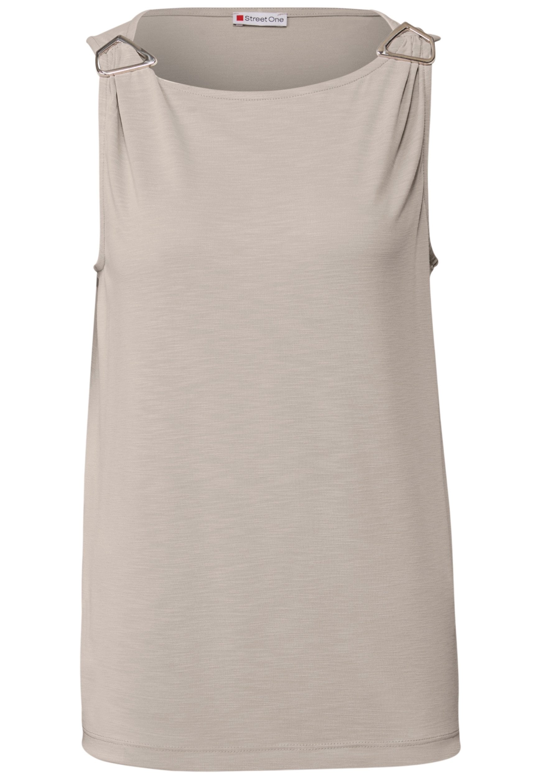 STREET ONE Shirttop - Silk-Look Top Damen – ärmelloses Trägertop – U-Boot-A günstig online kaufen