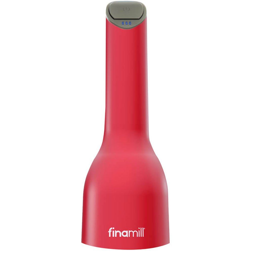 Finamill Gewürzmühle elektrische Gewürzmühle (wiederaufladbar) mit 2 Wechselbehältern sangria (Rot)