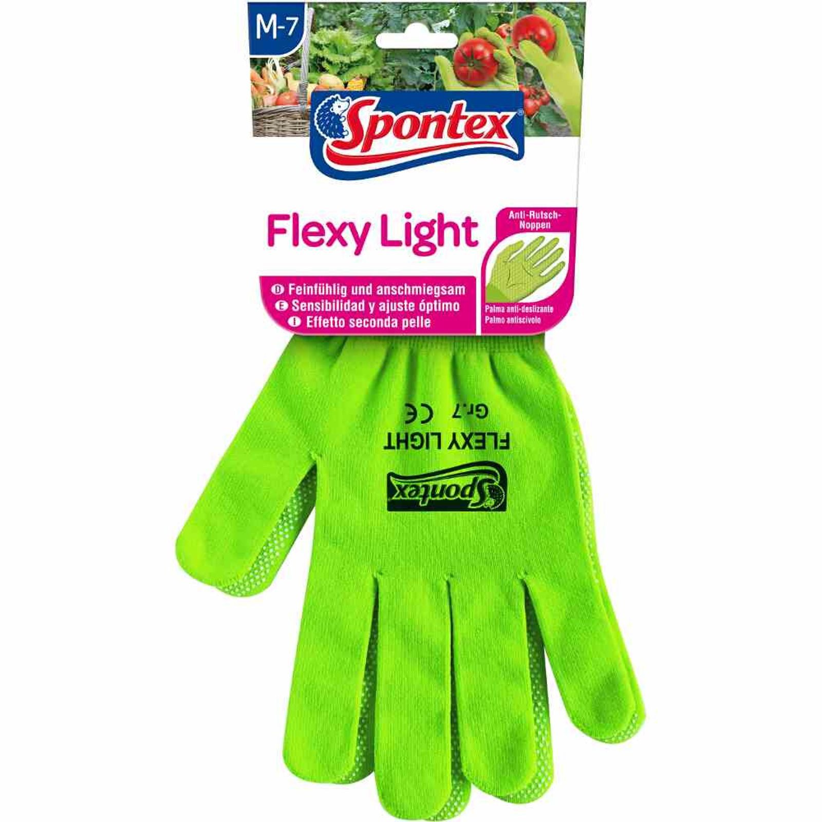 SPONTEX Gartenhandschuhe 1x Flexy Light Gartenhandschuh Gr. 7 Damen