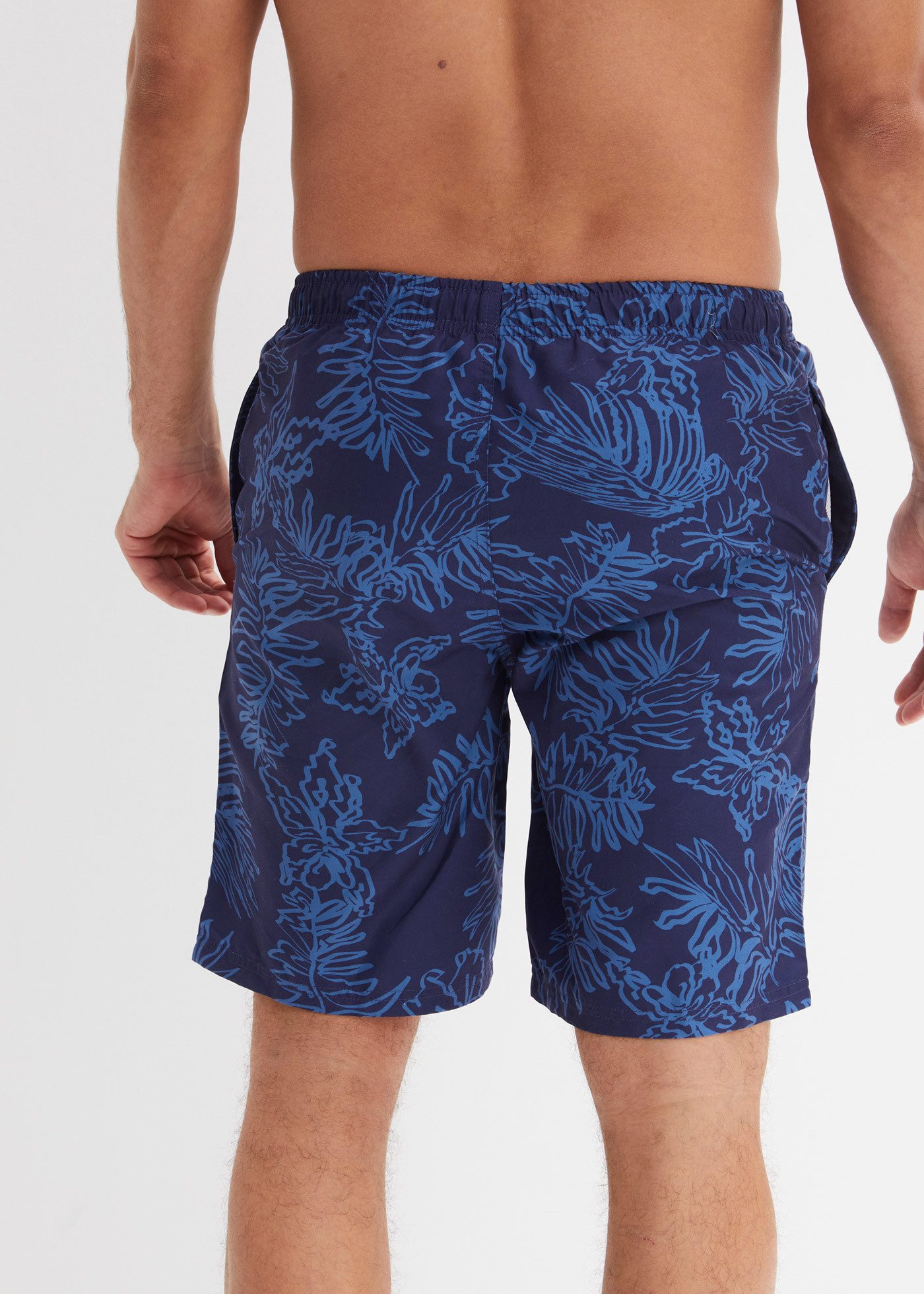 bonprix Badeshorts mit Innenslip und Münztasche aus Netzware, bedrucktes Design