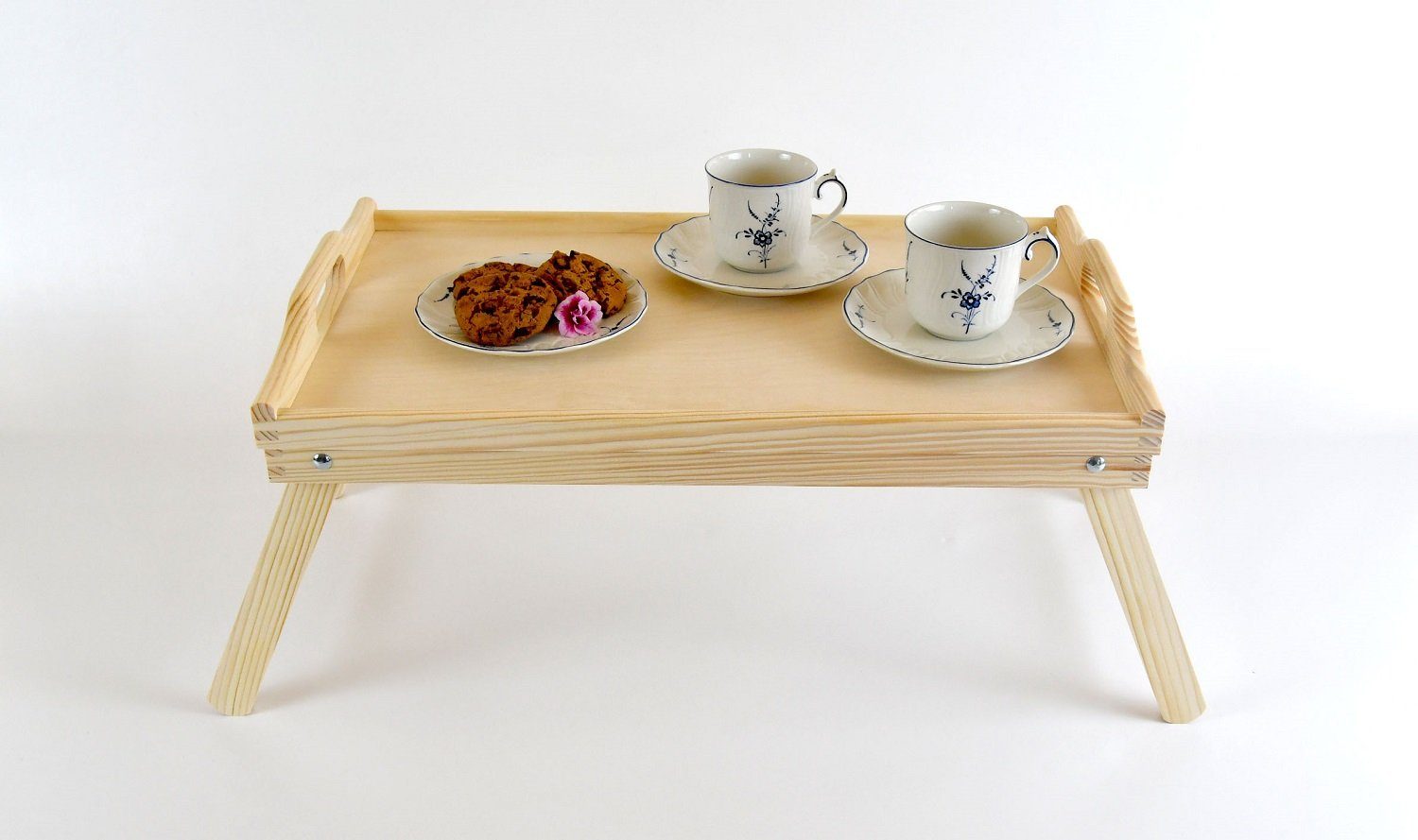 MyBer® Tabletttisch Holztablett Beistelltisch Betttisch Tablett Holz Bett Laptop tisch Frühstücktablett Badtisch (1-St)