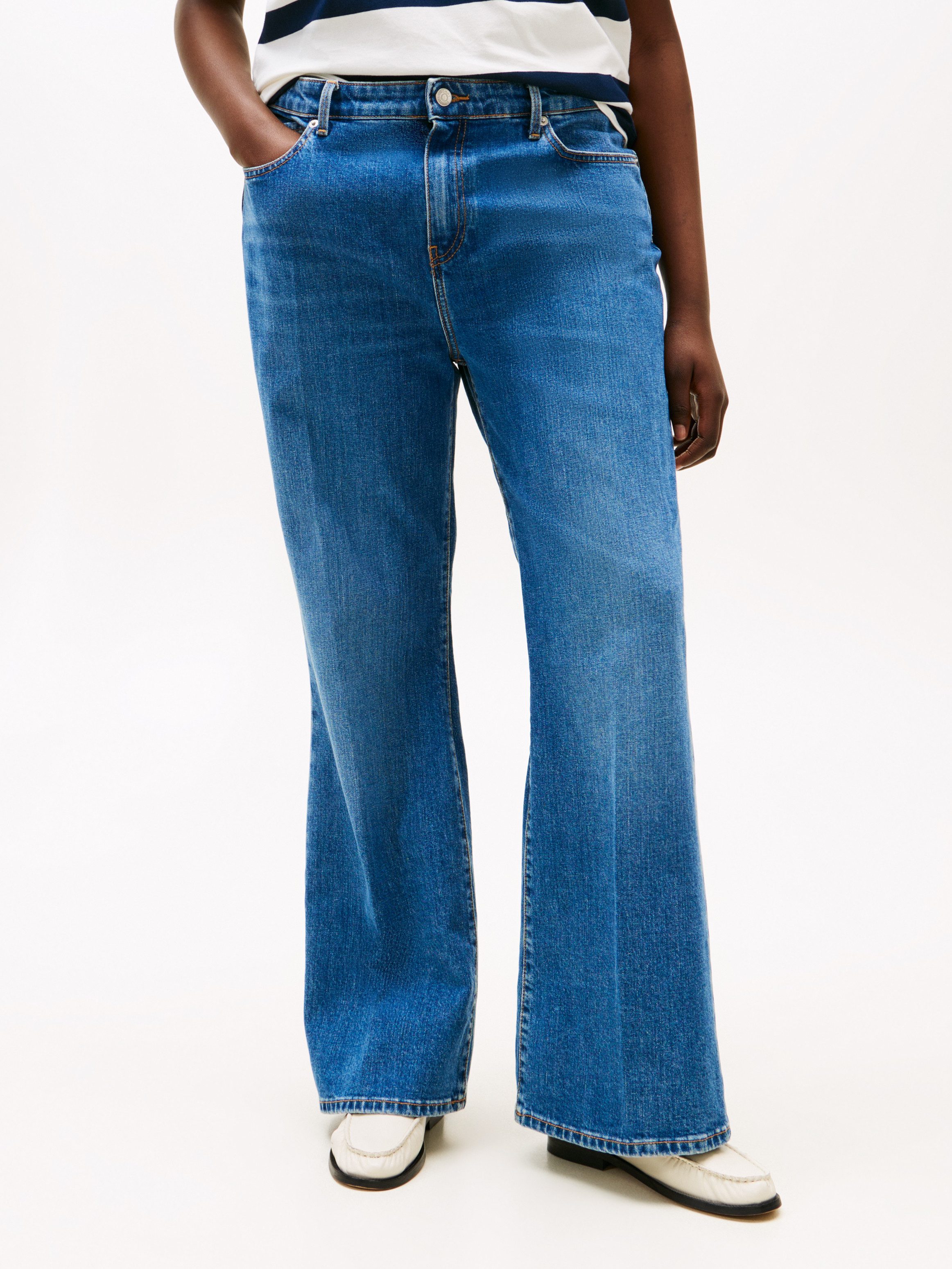 Tommy Hilfiger Curve Bootcut-Jeans CRV DNM FLO BOOTCUT RW günstig online kaufen