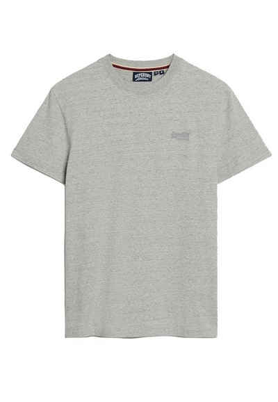 Superdry T-Shirt Superdry Herren T-Shirt ESSENTIAL LOGO EMB TEE Grey Fleck Marl