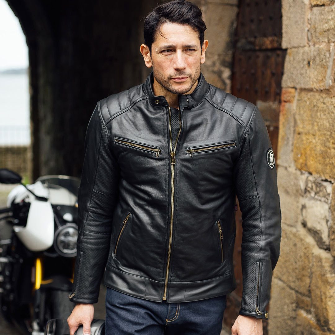 Merlin Motorradjacke Chase II D3O Motorrad Lederjacke Atmungsaktiv protektoren reißverschluss