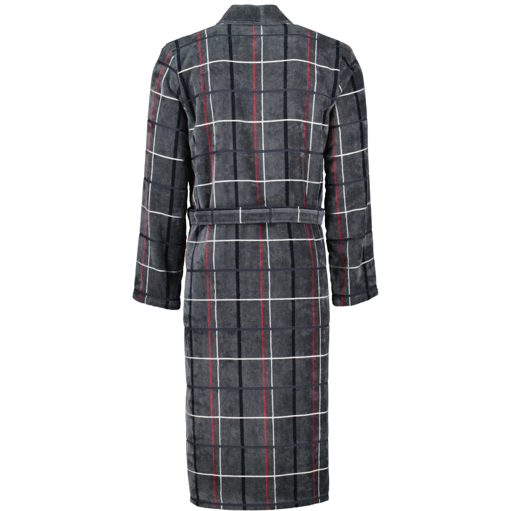 Cawö Herren Bademantel Kimono 4853 - Farbe: anthrazit-rot - 79 - L günstig online kaufen