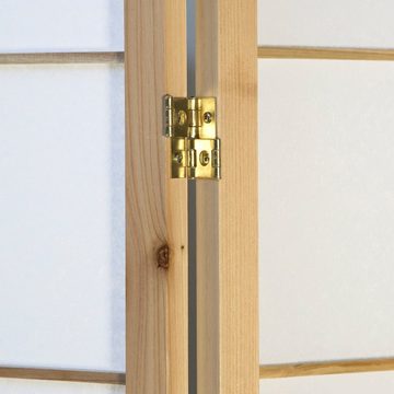 Homestyle4u Paravent 4fach Holz Raumteiler Shoji in natur, 4-teilig