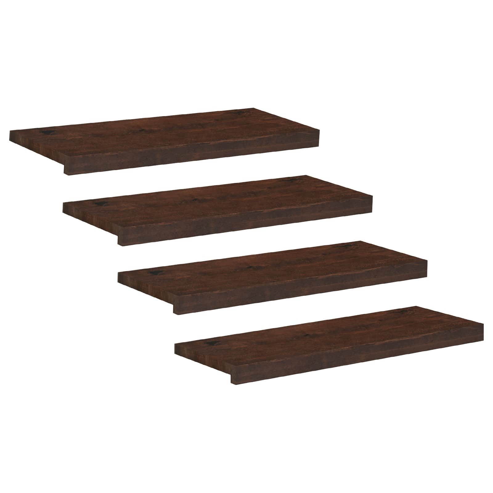 vidaXL Stufenmatte Treppenstufen 4 stk. 80 x 25 x 2 cm Dunkelbraun, Höhe: 2 mm