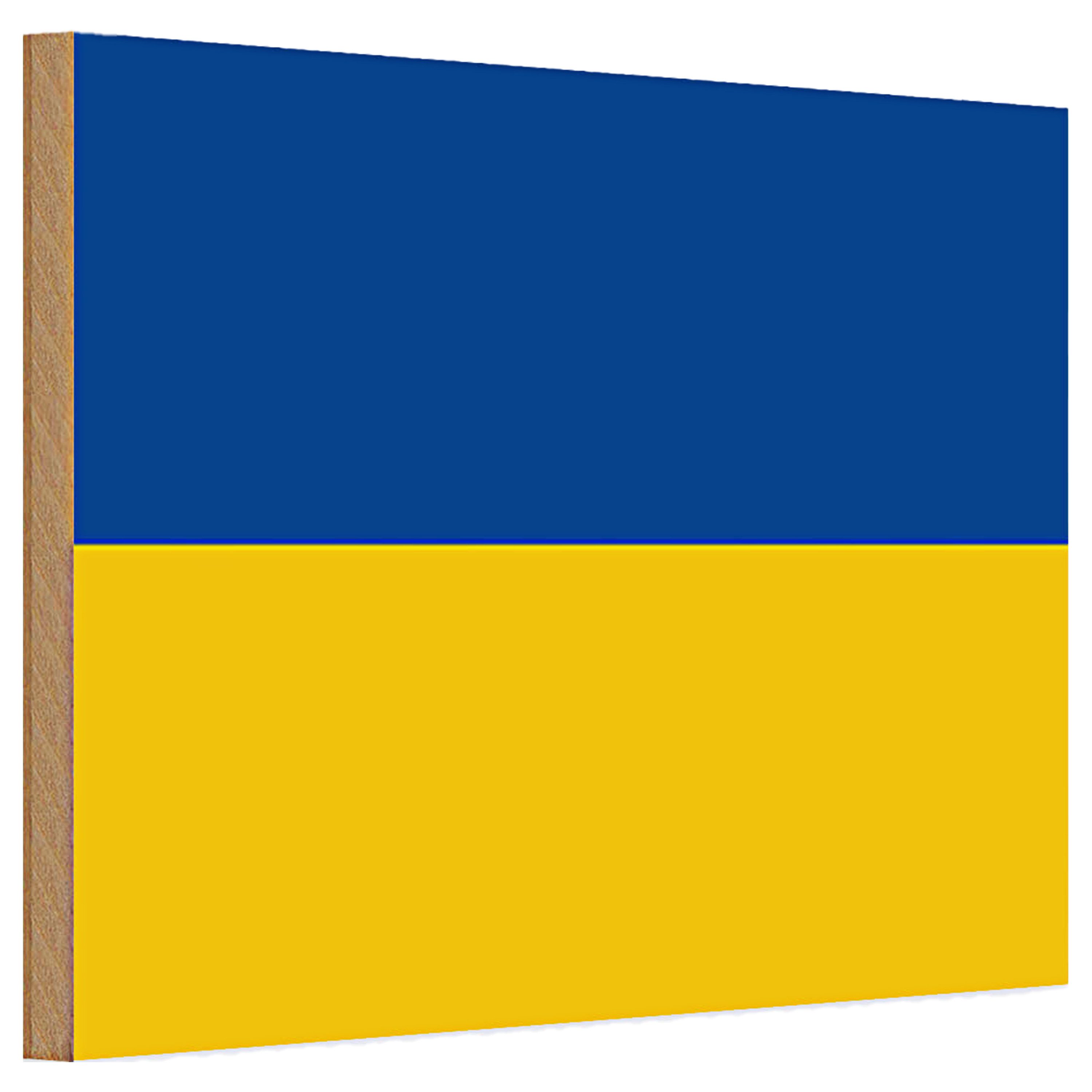 Roomando Holzbild Holzschild Flagge Ukraine 30x20cm Flag of Ukraine