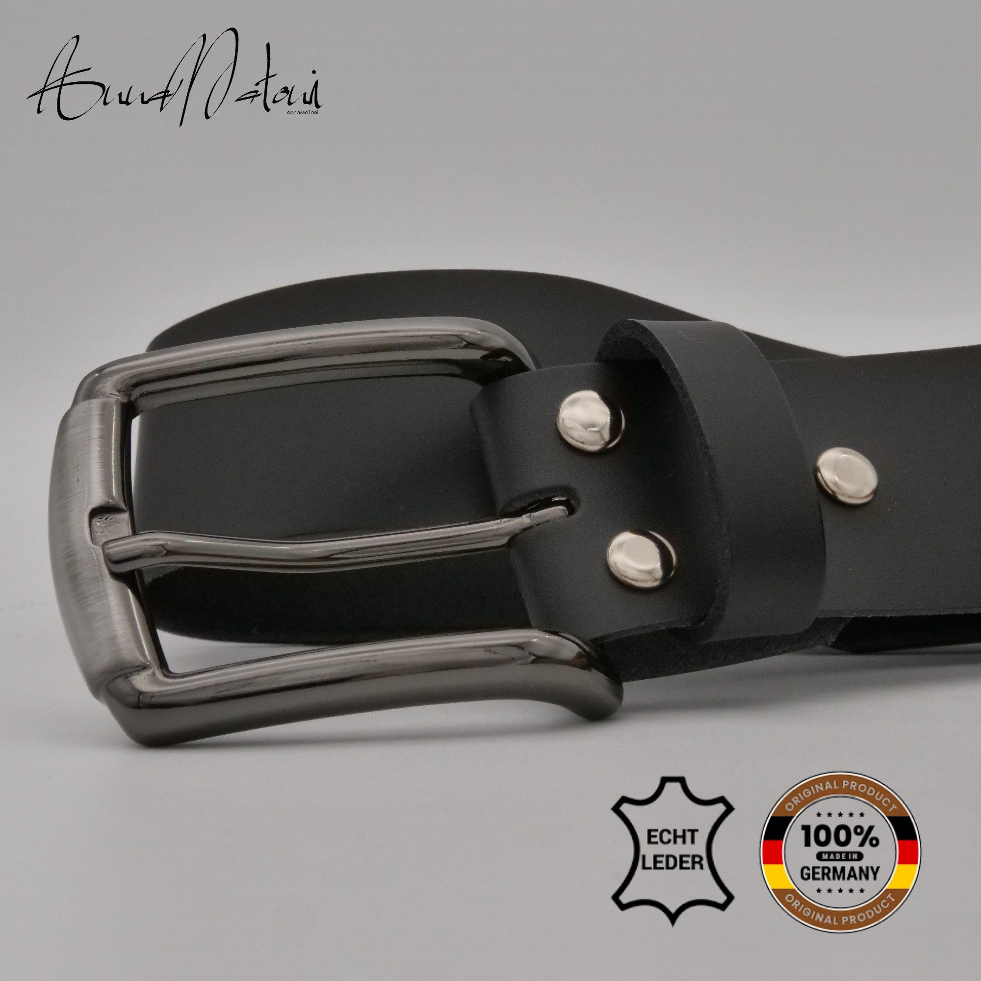 AnnaMatoni Ledergürtel AnnaMatoni Herren Ledergürtel Zeitloses Design Gürtel 4cm breit