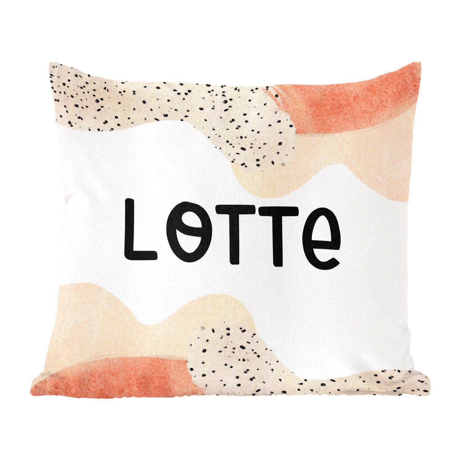 MuchoWow Dekokissen Lotte - Pastell - Mädchen, Zierkissen mit Füllung für Wohzimmer, Schlafzimmer, Deko, Sofakissen