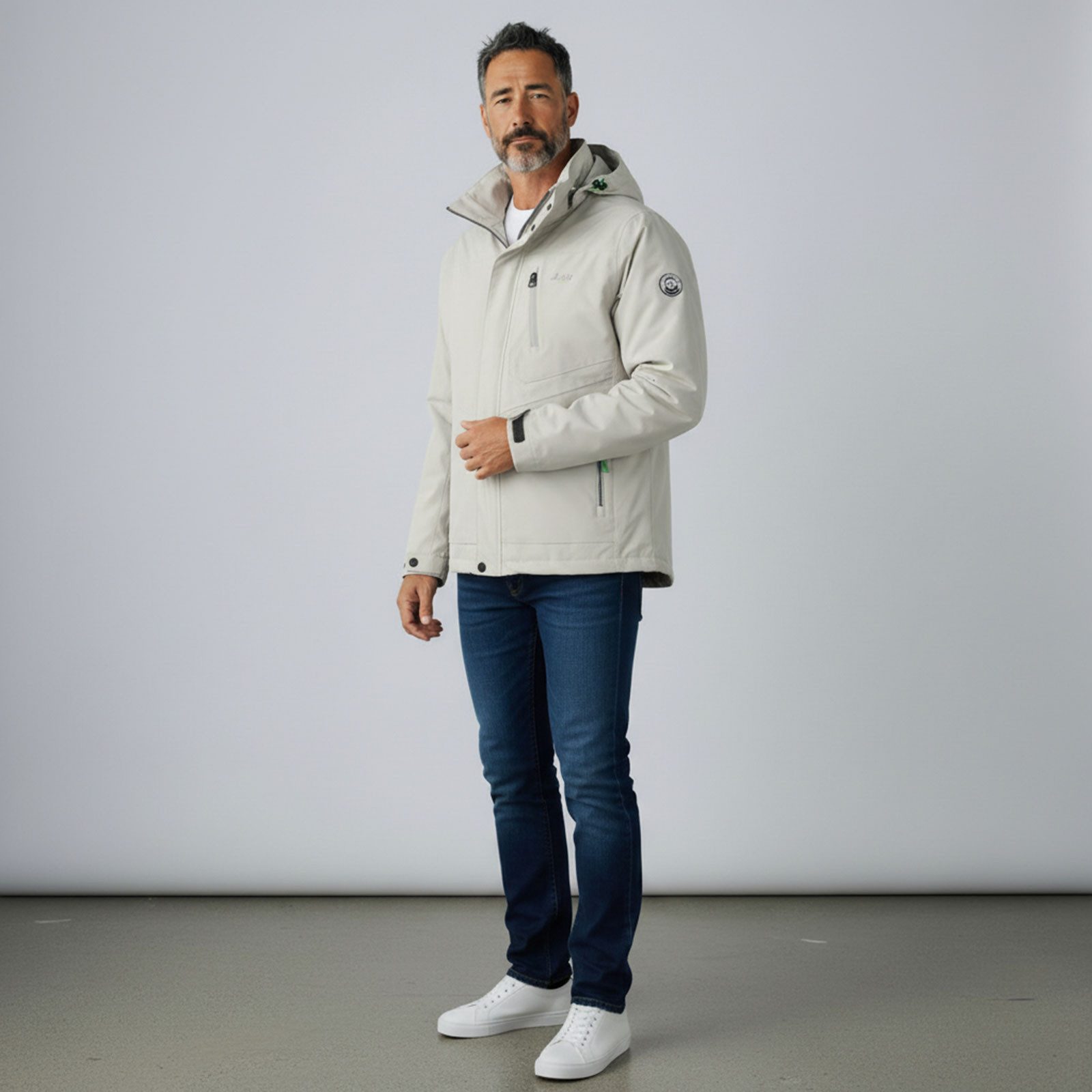 Coastguard Regenjacke Herren Funktionsjacke mit abnehmbarer Kapuze wasserdicht atmungsaktiv
