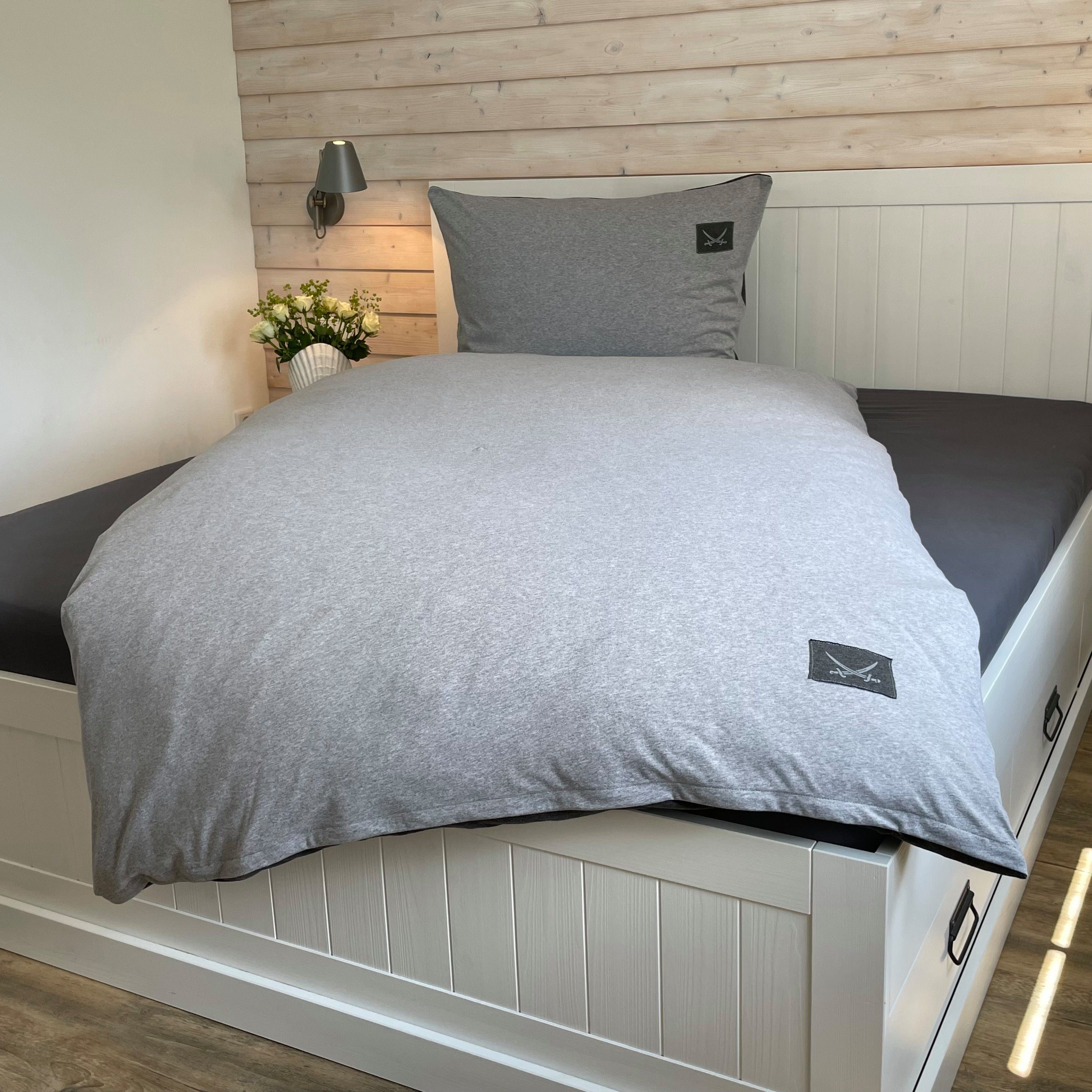 Sansibar Sylt Wendebettwäsche Bettwäsche "Jersey Melange" mit modernem Logo günstig online kaufen