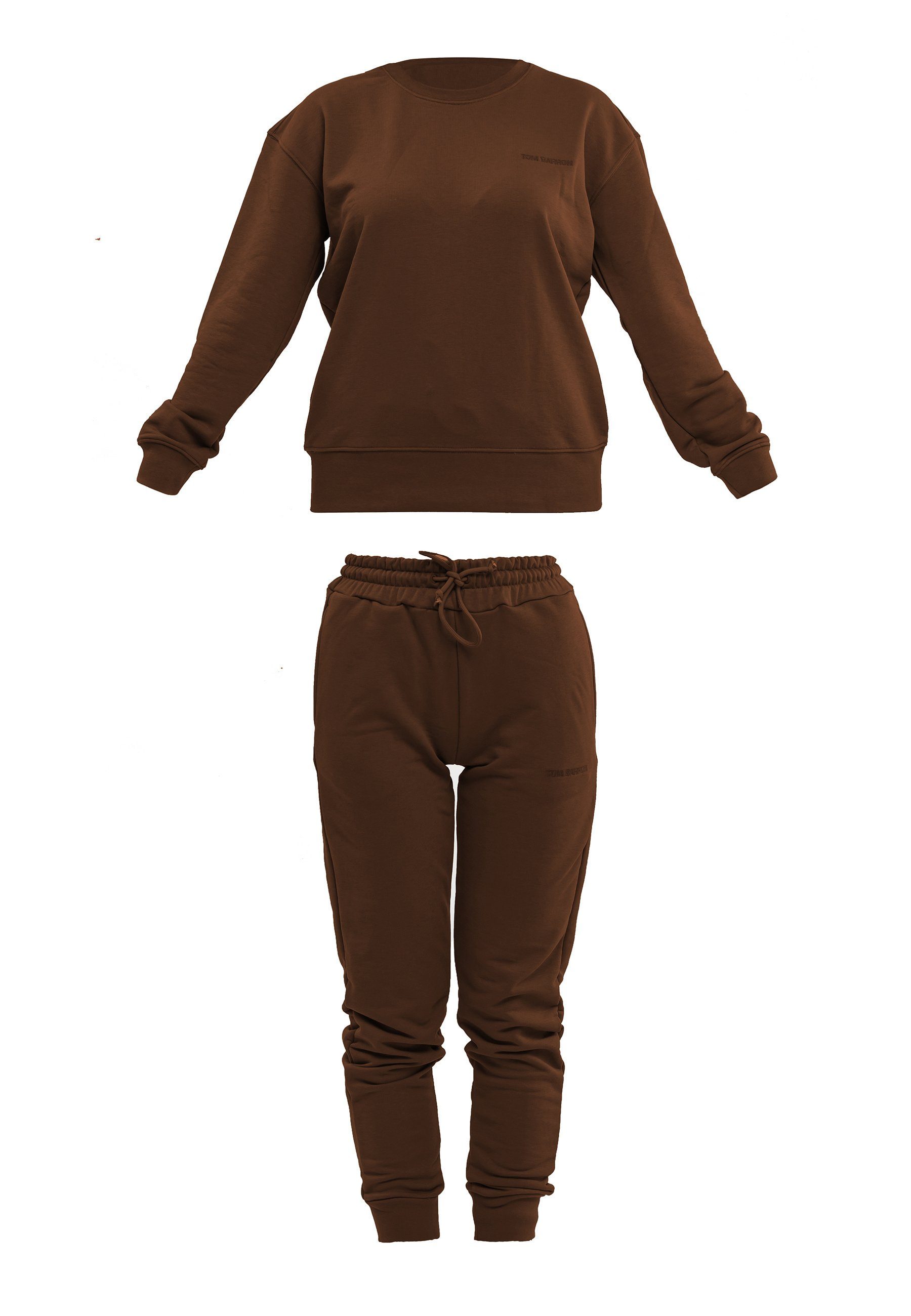 FIT Barron OVERSIZE SWEATSHIRT SETS Freizeitanzug BROWN AND Tom PANTS WOMEN