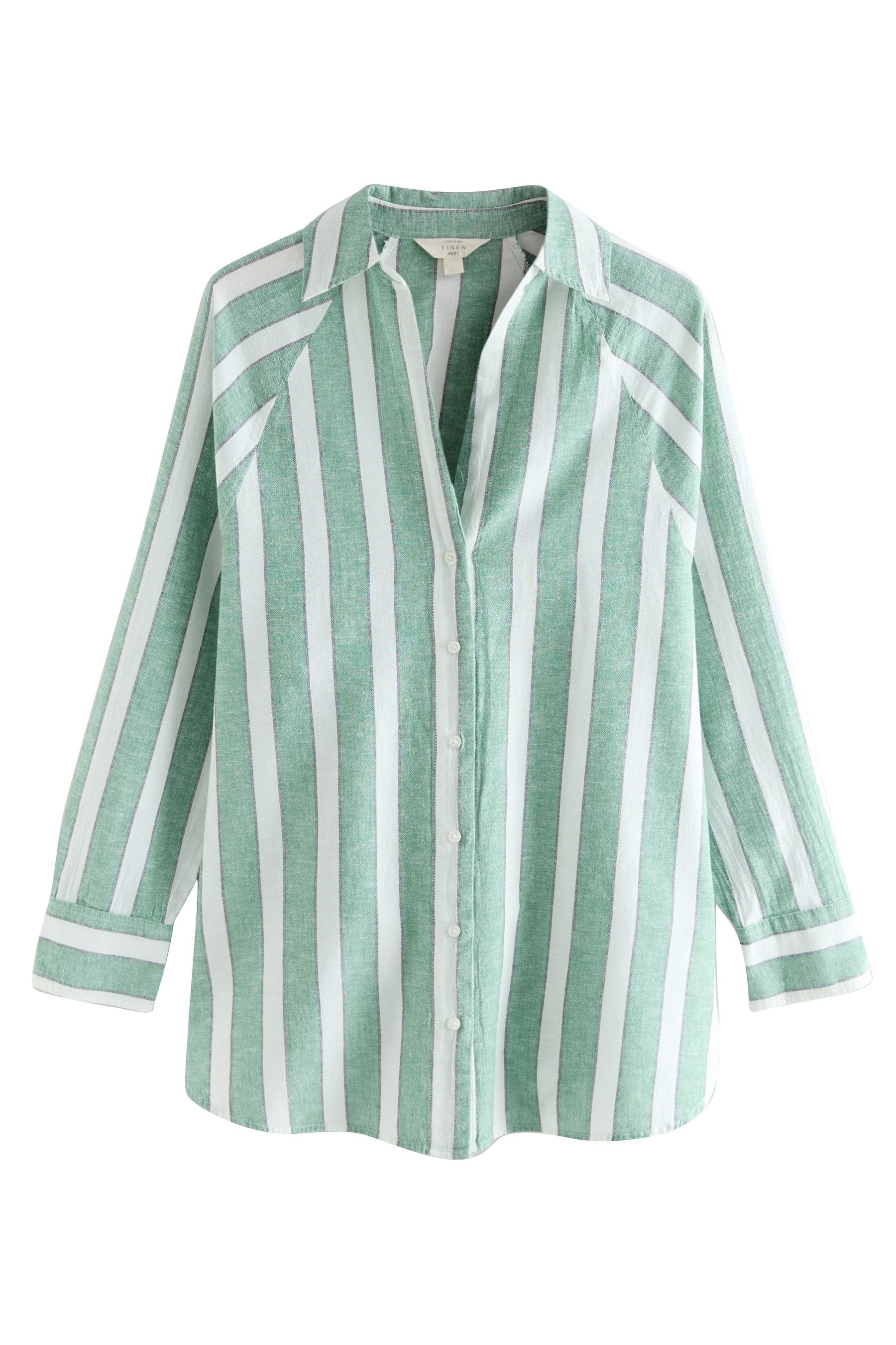 Next Hemdbluse Sommershirt mit Leinenanteil (1-tlg)