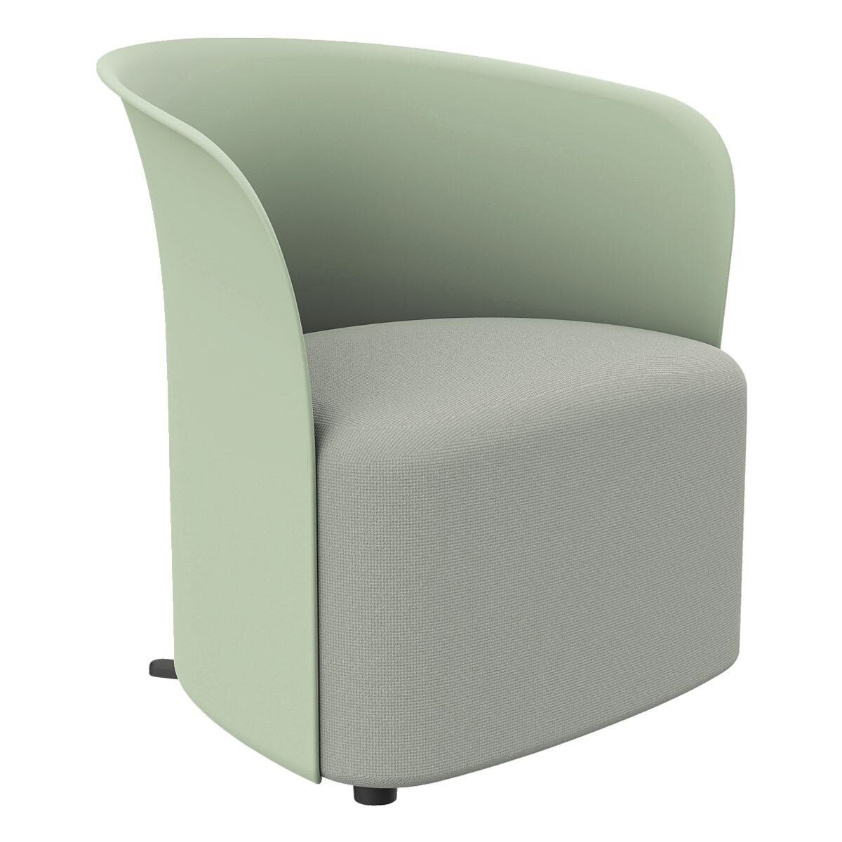 PAPERFLOW Sessel Crown, Clubsessel, durchgehende Rückenlehne, Standfüße, Sitzhöhe 38 cm grün