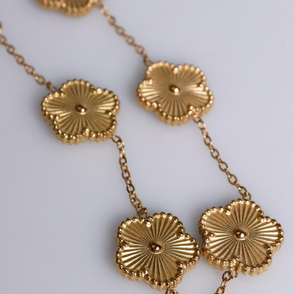 Capelli New York Schmuckset Armband mit Blumen – Edelstahl, 18K vergoldet – Bild 2 von 4
