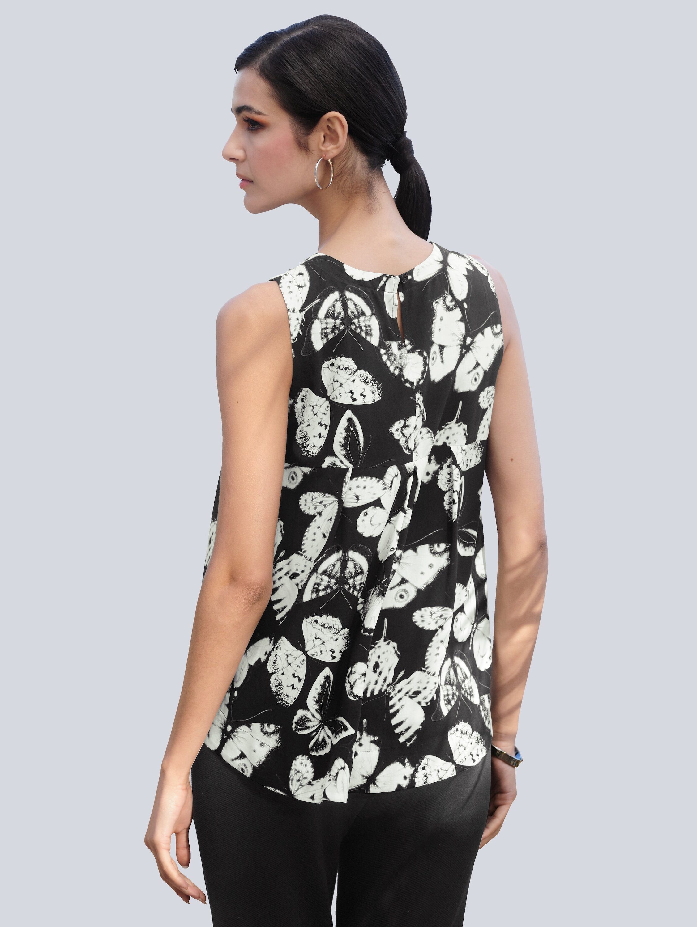Alba Moda Shirttop Animalprint-Shirt mit Passe Grafisches Design mit klassischem Rundhalsausschnitt