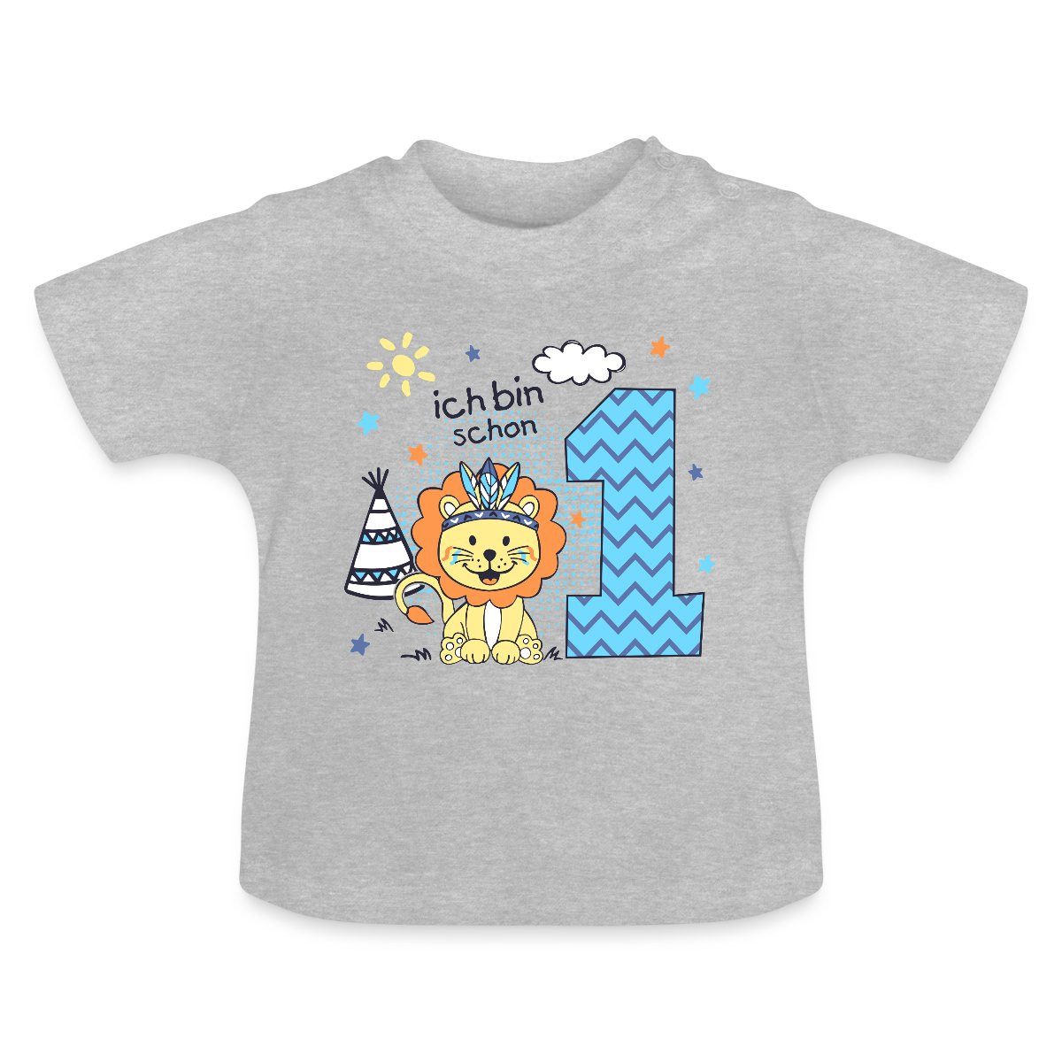 T-Shirt Ich Bin Schon 1 Löwe Geburtstag Geschenk Baby Bio-T-Shirt mit Rundhals