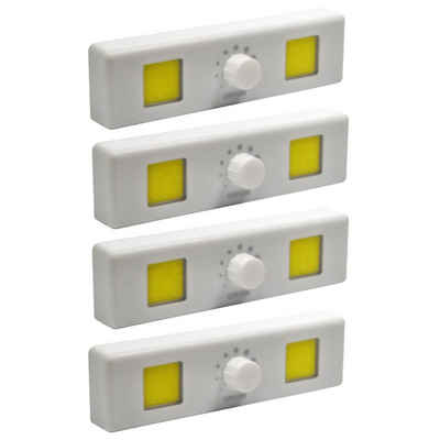 HAC24 Unterbauleuchte Universal COB LED-Lampe Schranklampe Schrank Küche Leuchte (4-St), Dimmbar Batteriebetrieben