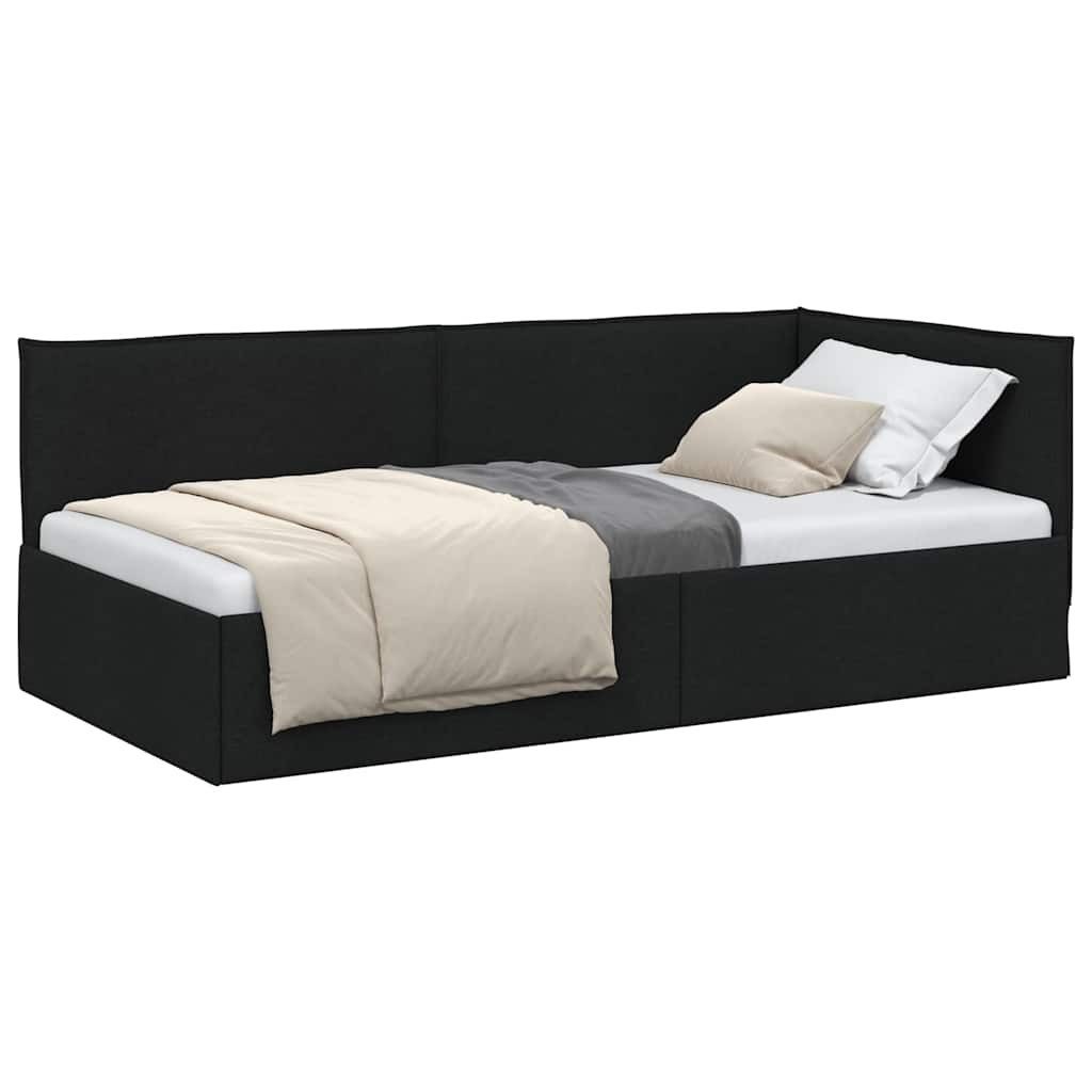 vidaXL Bett Eckbettgestell mit Kopfteil Schwarz günstig online kaufen