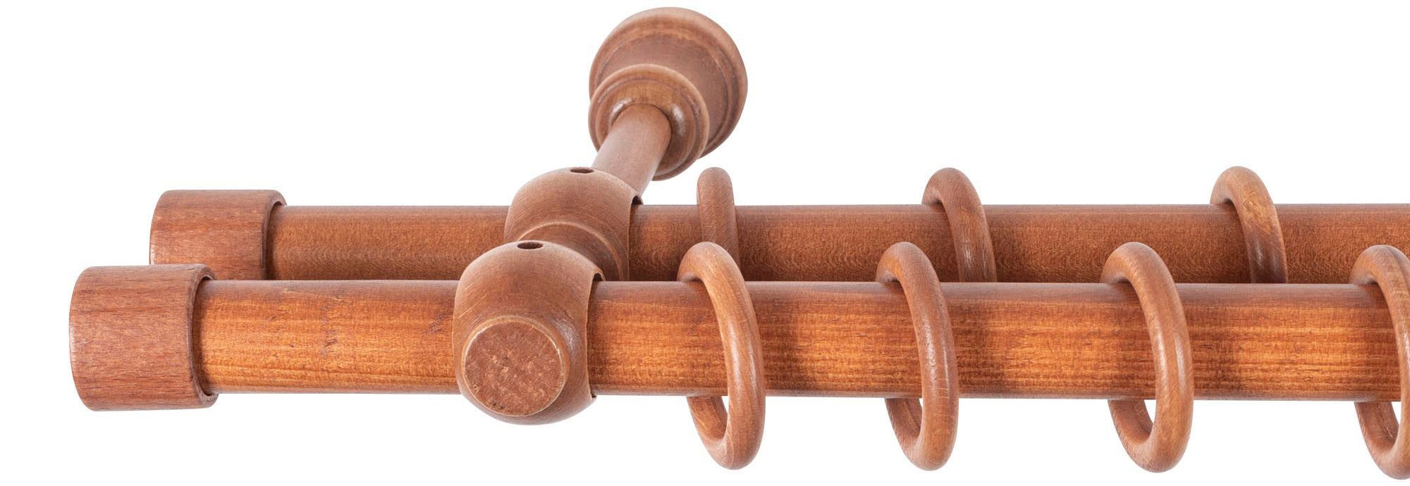 SN DECO GROUP Gardinenstange "Cafiro" 2 läufig-läufig Fixmaß 28 mm, Holz, v günstig online kaufen