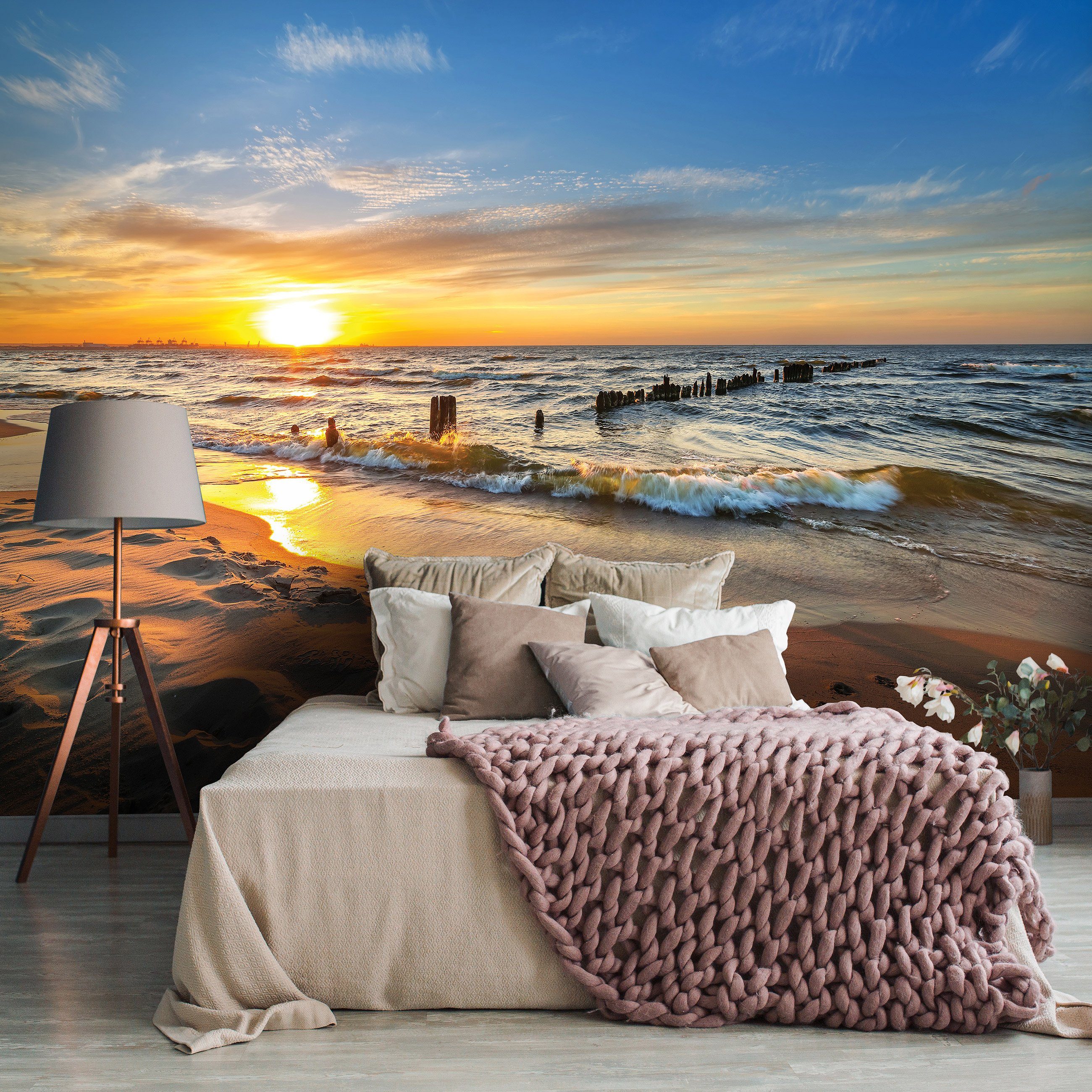 Fototapete Tropische, Kleister inklusive Wallarena Meer Sonne Schlafzimmer Glatt, Vlies Vliestapete Tapete Strand Wohnzimmer Wandtapete,