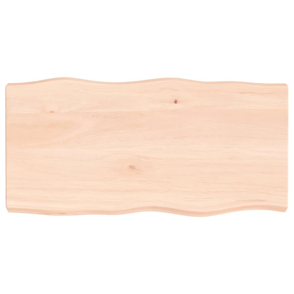 furnicato Tischplatte 80x40x(2-6) cm Massivholz Unbehandelt Baumkante (1 St)