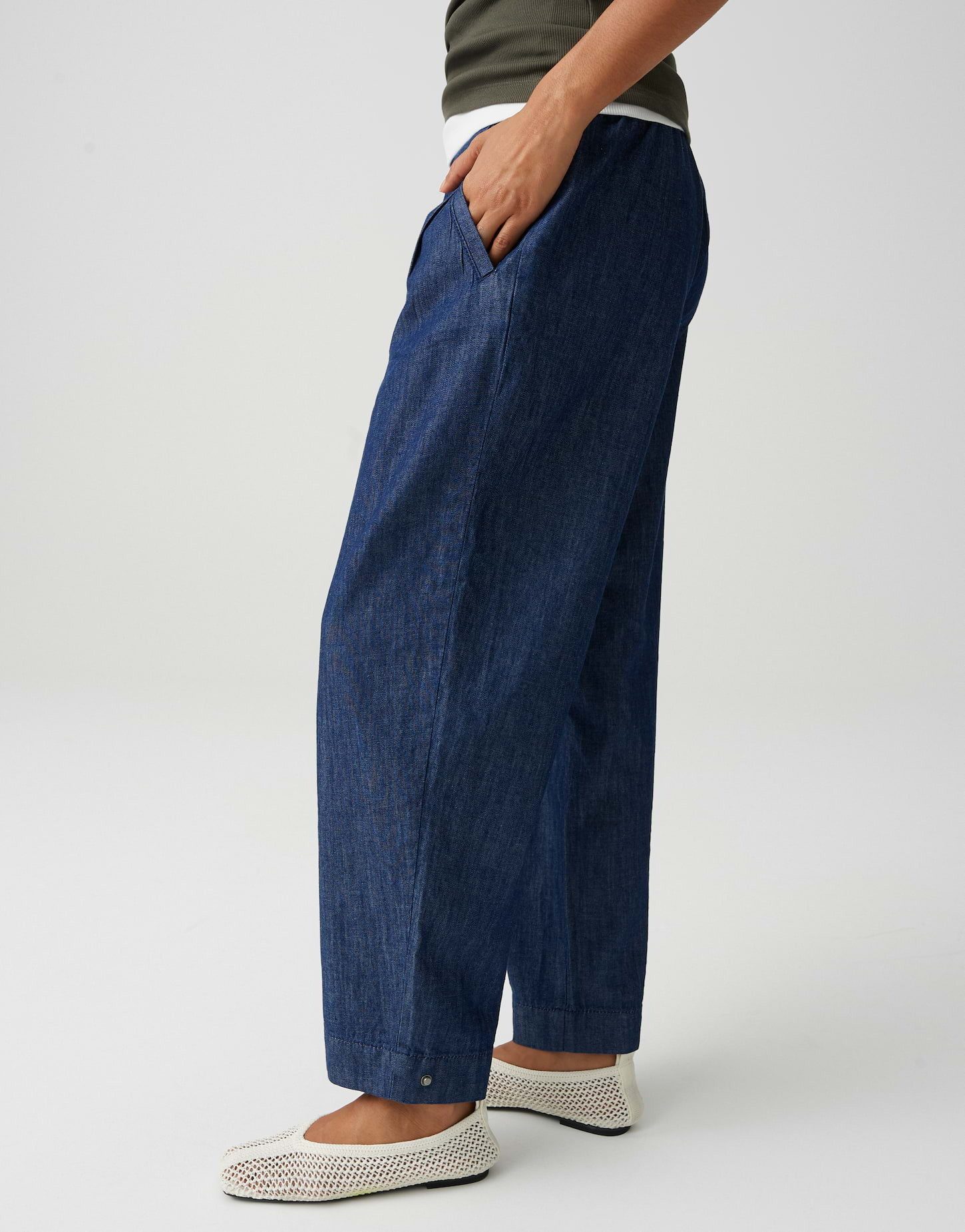 OPUS Stoffhose Myha coastal aus weichem Chambray Denim schräge Paspeltaschen, fließender Fall, weicher Griff, Casual – Bild 5 von 5