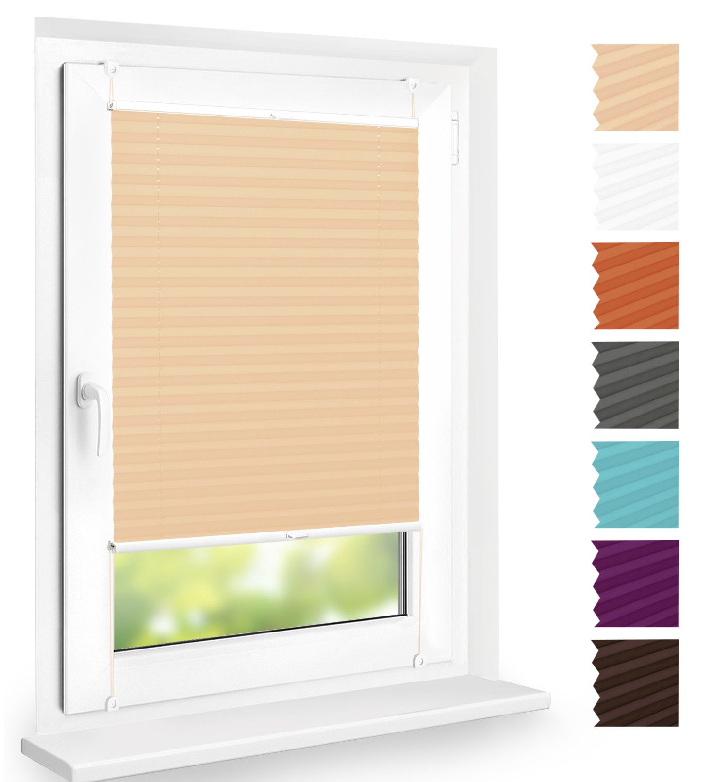 DomDeco Plissee "Calura", blickdicht, Ohne Bohren, Klemmfix, Sicht- und Sonnenschutz, ohne Bohren, Klemmfix, Fixmaß, Klemmträger