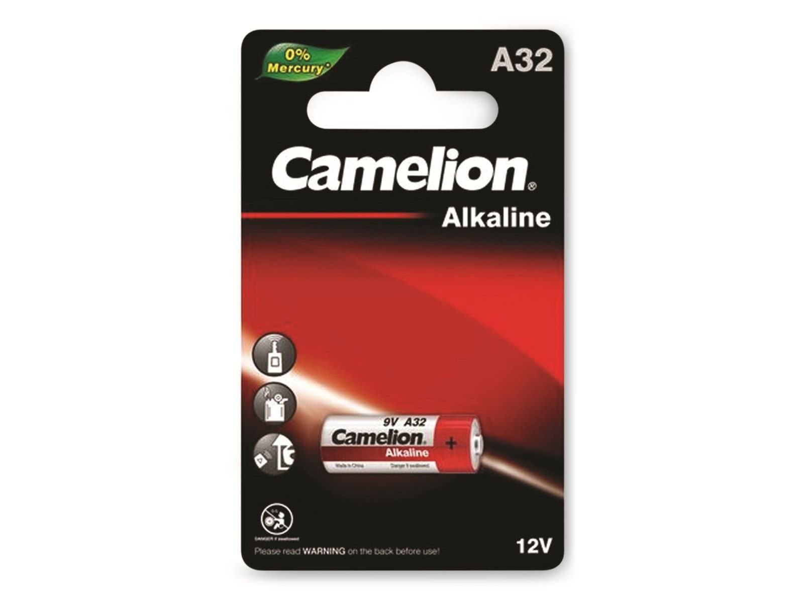 9V-Batterie, Plus Alkaline, Camelion A32 Batterie CAMELION