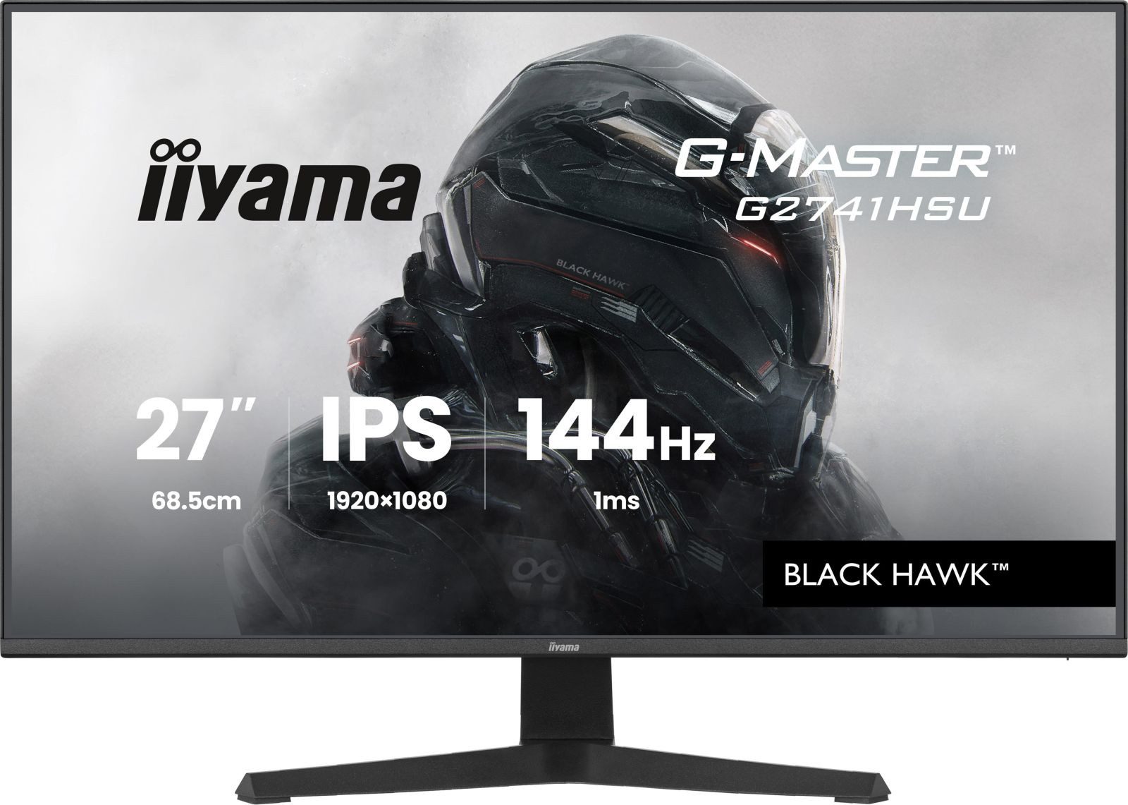 Iiyama 27 G2741HSU-B1 HDMI DP USB TFT-Monitor (1920 x 1080 px, Full HD, 144 Hz, IPS, Adaptive-Sync, Lautsprecher, HDCP)