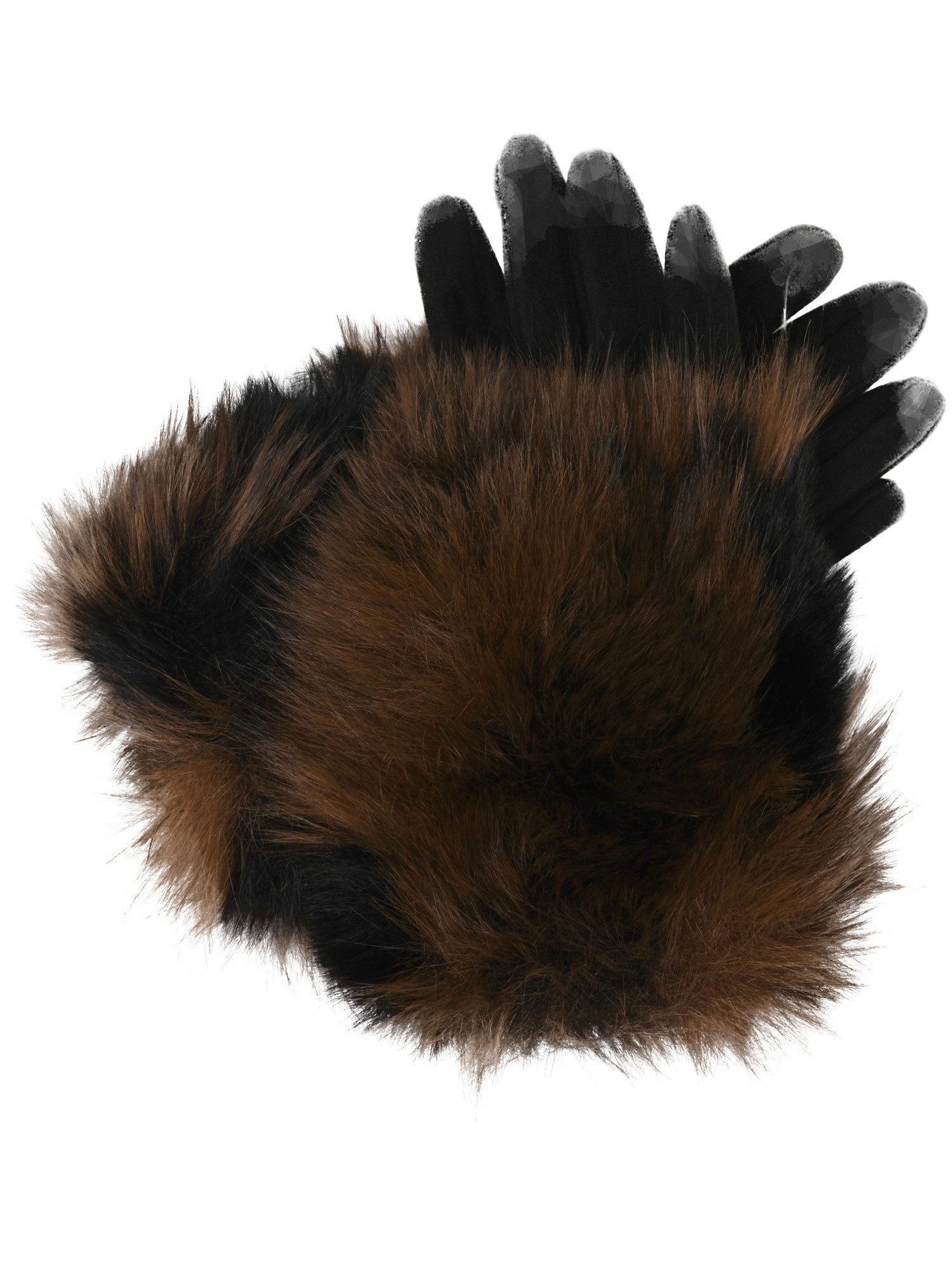 Loevenich Strickhandschuhe Loevenich Fake Fur Handschuhe mit elastischem Wildleder-Imitat