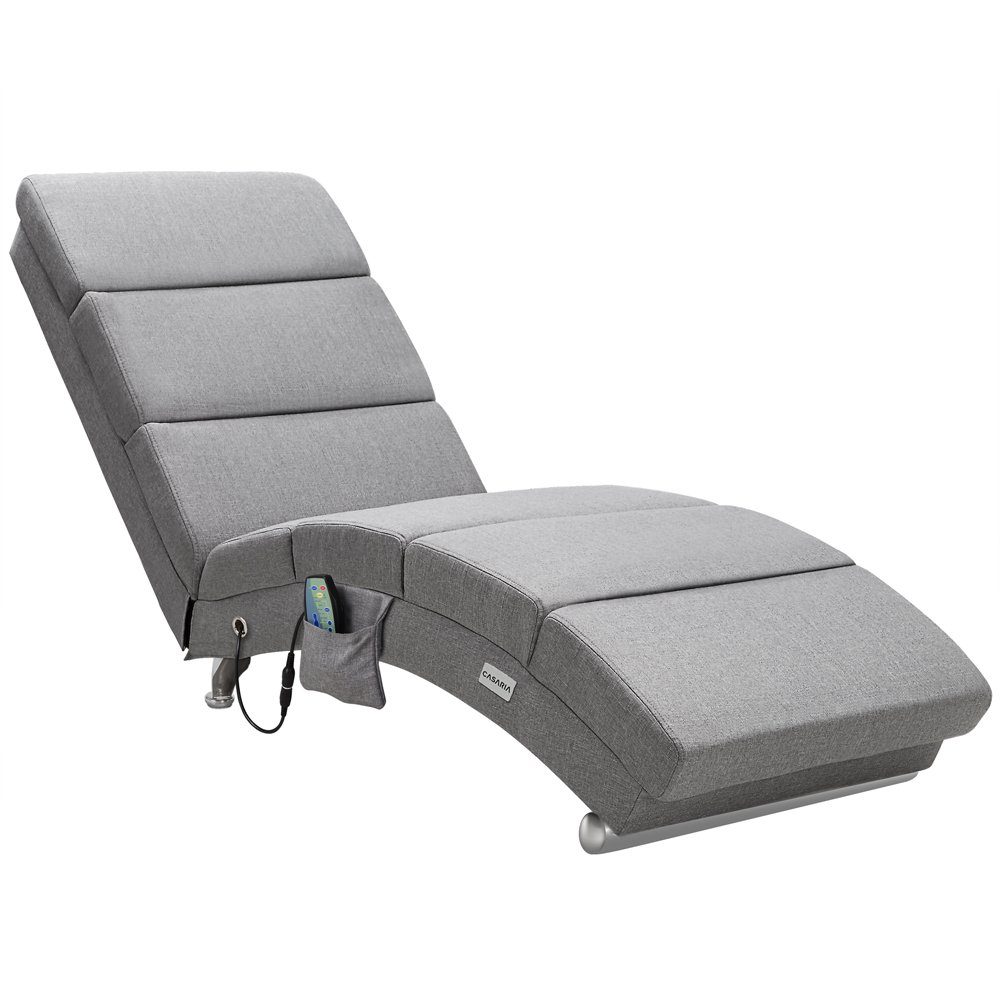 Casaria Relaxliege London Massage, 1 Teile, Massage Heizfunktion 186x89x55cm Stoff Gepolstert 180kg Belastbarkeit