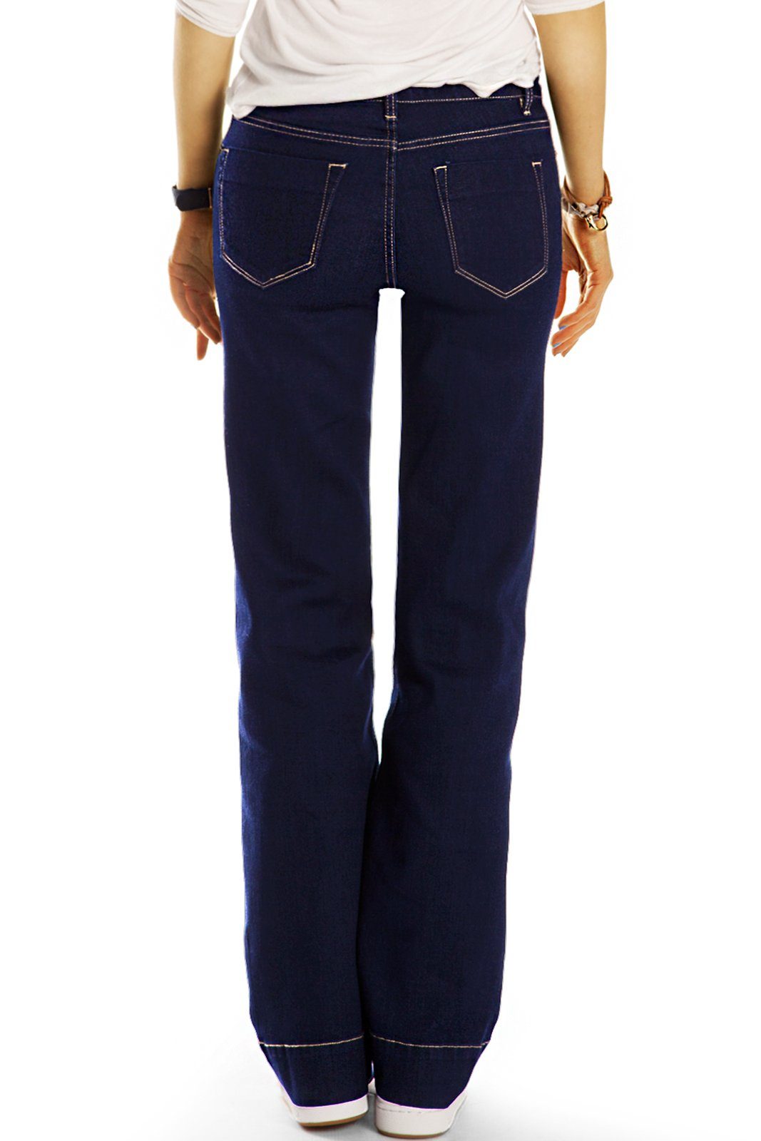 j24r-1 dunkelblau be Bootcut-Jeans styled Schlag mit Jeans Damen