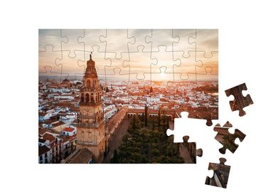 puzzleYOU Puzzle Córdoba, Luftaufnahme bei Sonnenuntergang, Spanien, 48 Puzzleteile, puzzleYOU-Kollektionen Spanien